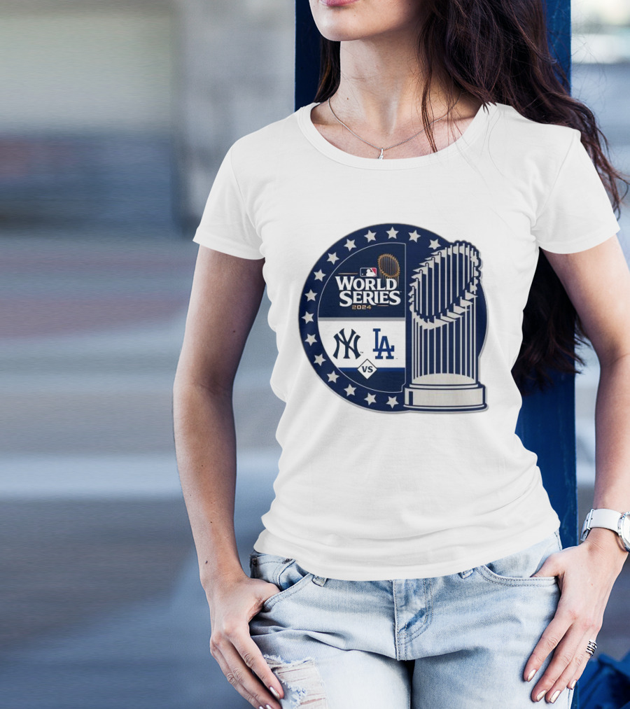 Los Angeles Dodgers Vs. New York Yankees 2024 World Series MLB Collector Trophy Stars T-Shirt