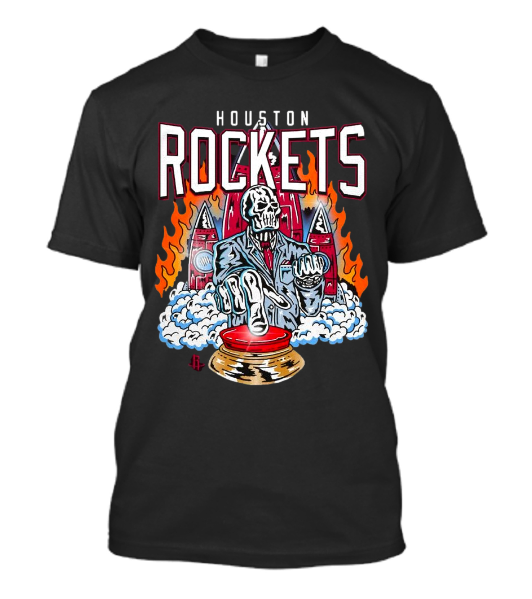 Houston Rockets Skeleton Flames Warren Lotas Collaboration 2024-25 T-Shirt