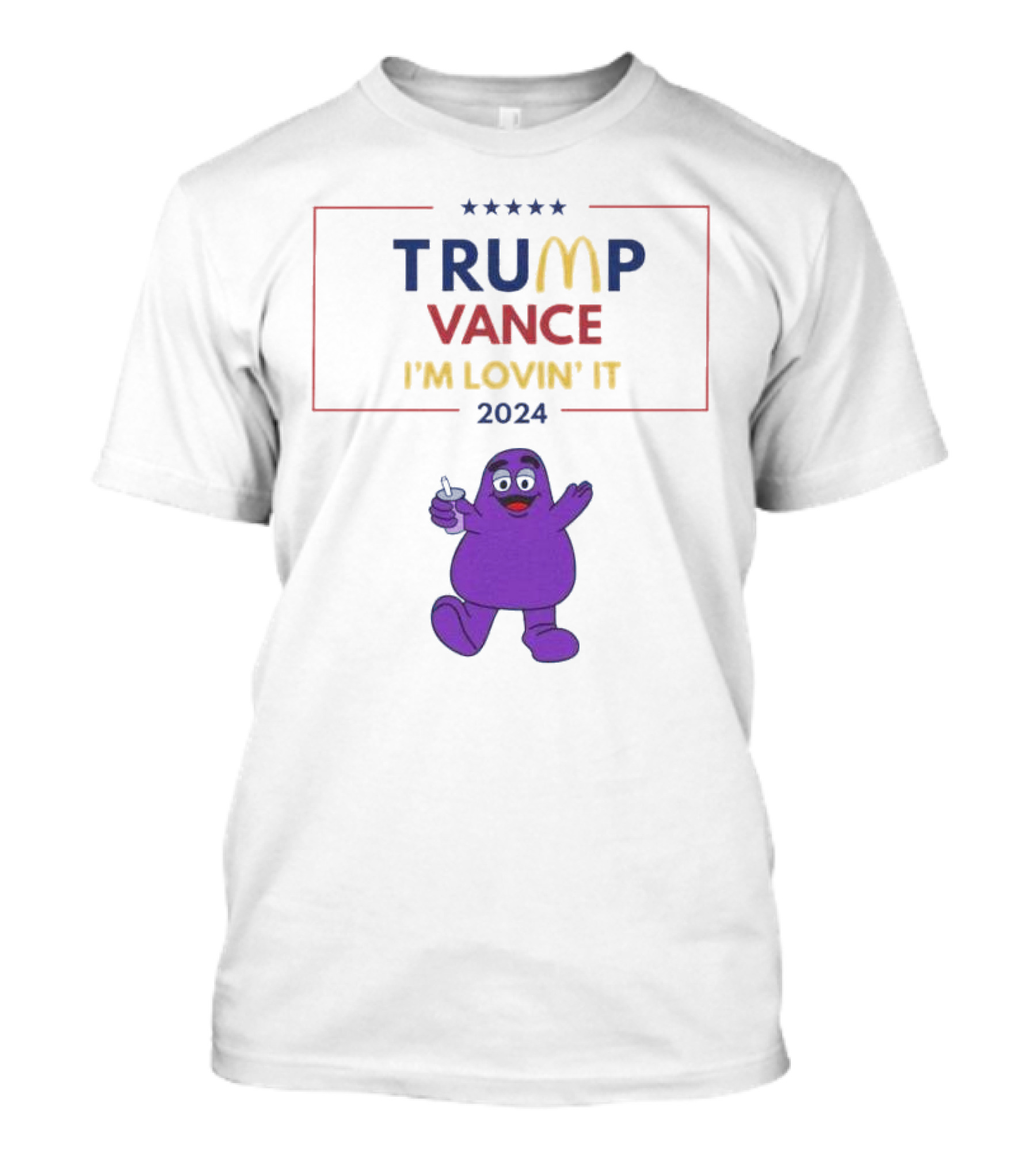 Trump Vance 2024 I'm Lovin' It Grimace Thumbs Up T-Shirt