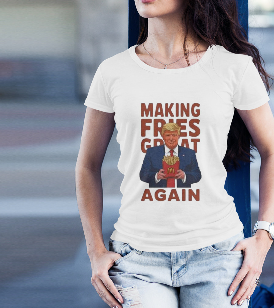 Making Fries Great Again McDonald's Trump Cartoon T-Shirt
