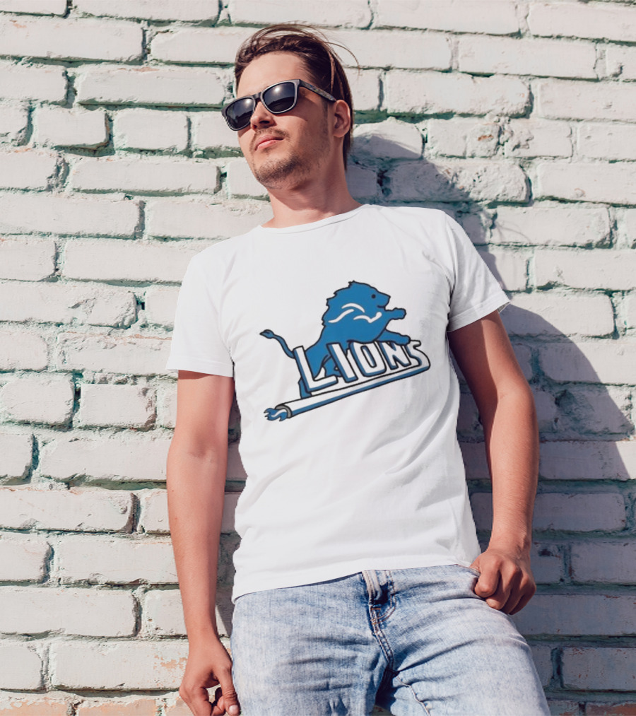 NFL X NBA Lions Pistons Logo Mashup T-Shirt