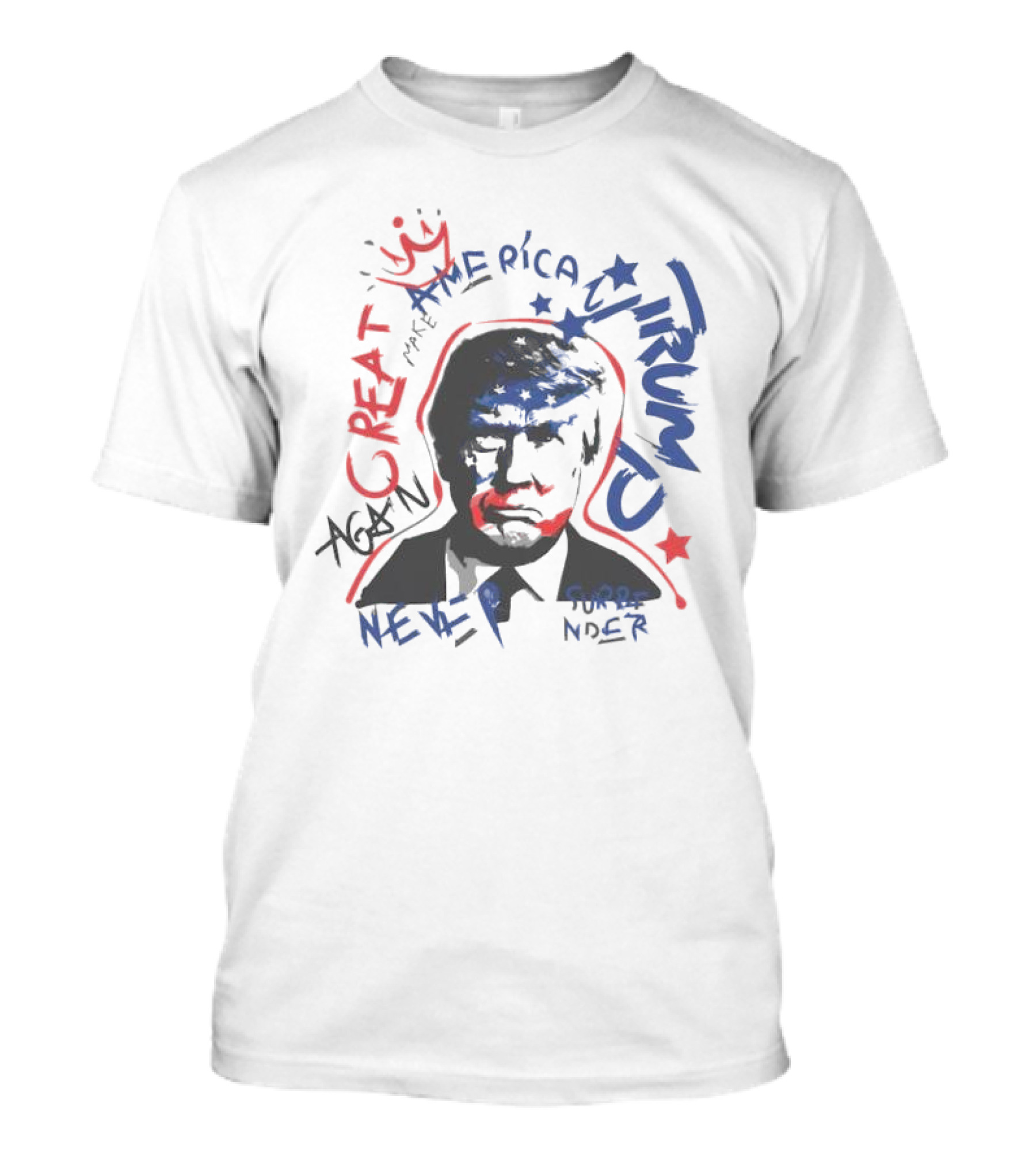 Trump Make America Great Again Never Surrender Stars And Crown T-Shirt