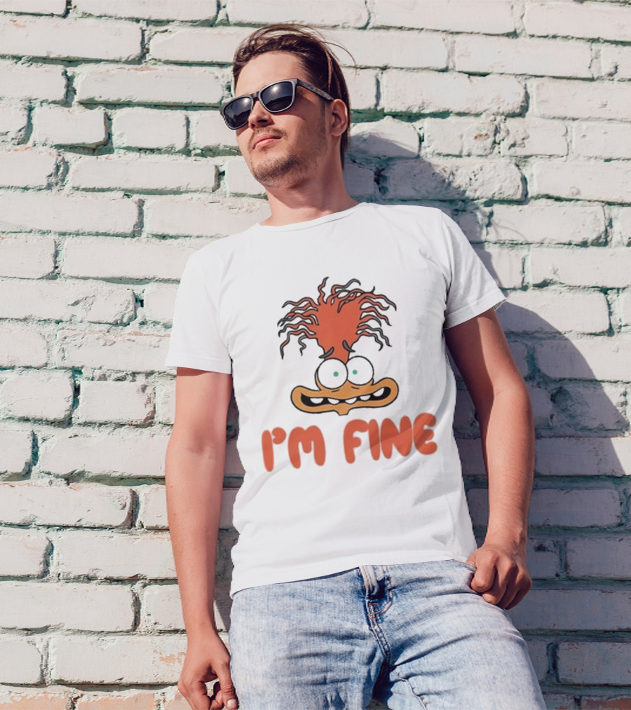 Mel Mitchell Wearing Inside Out 2 I'm Fine Anxiety Rugrats Style Character T-Shirt