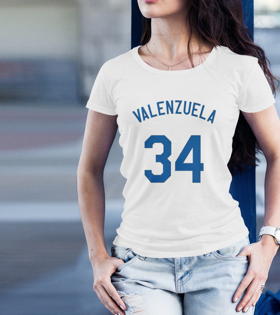 Valenzuela 34 Los Angeles Dodgers Fernando Valenzuela Iconic Baseball Jersey Number T-Shirt