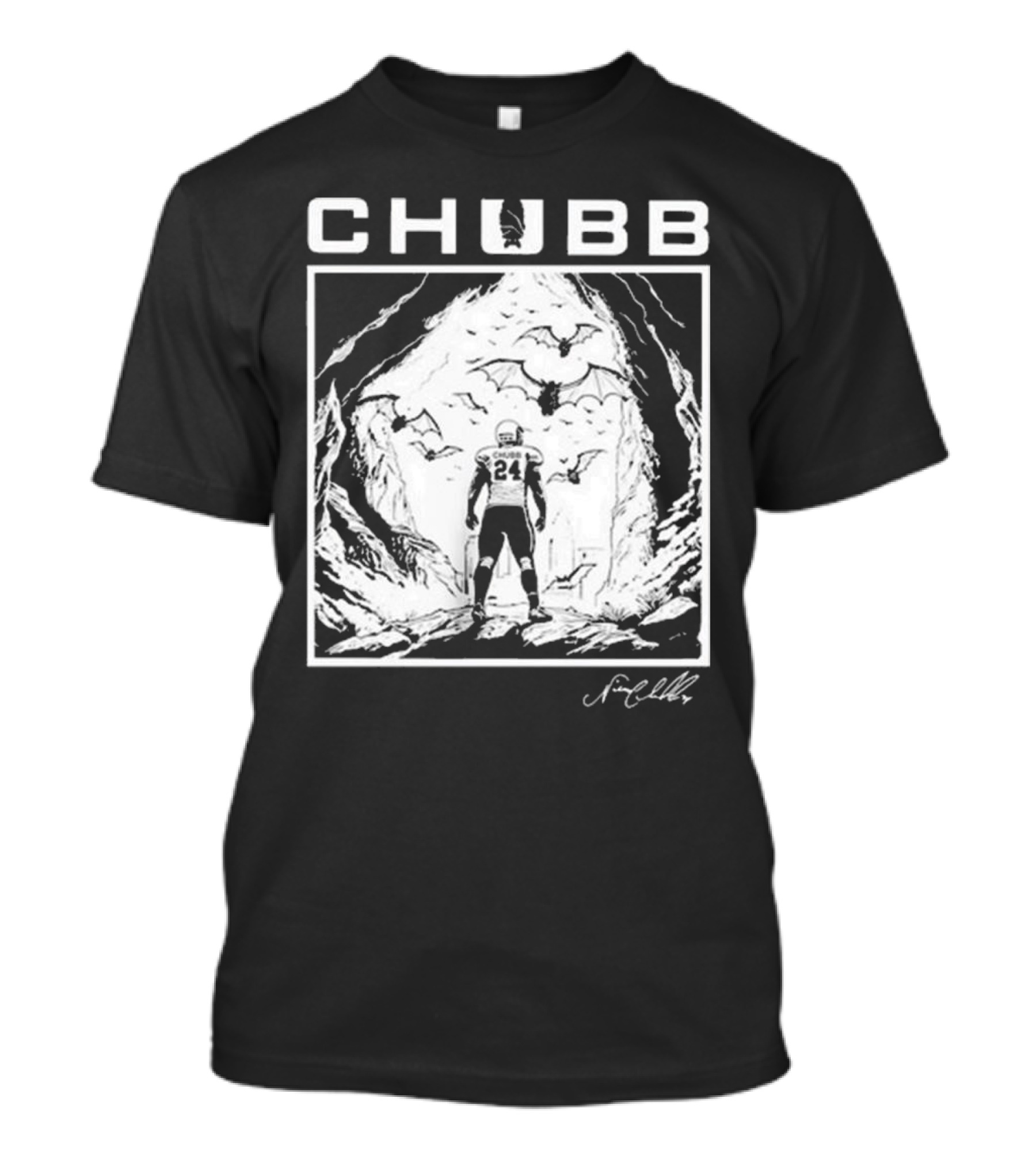 Cleveland Chubb 24 Bat Cave Scene By Nick Chubb T-Shirt