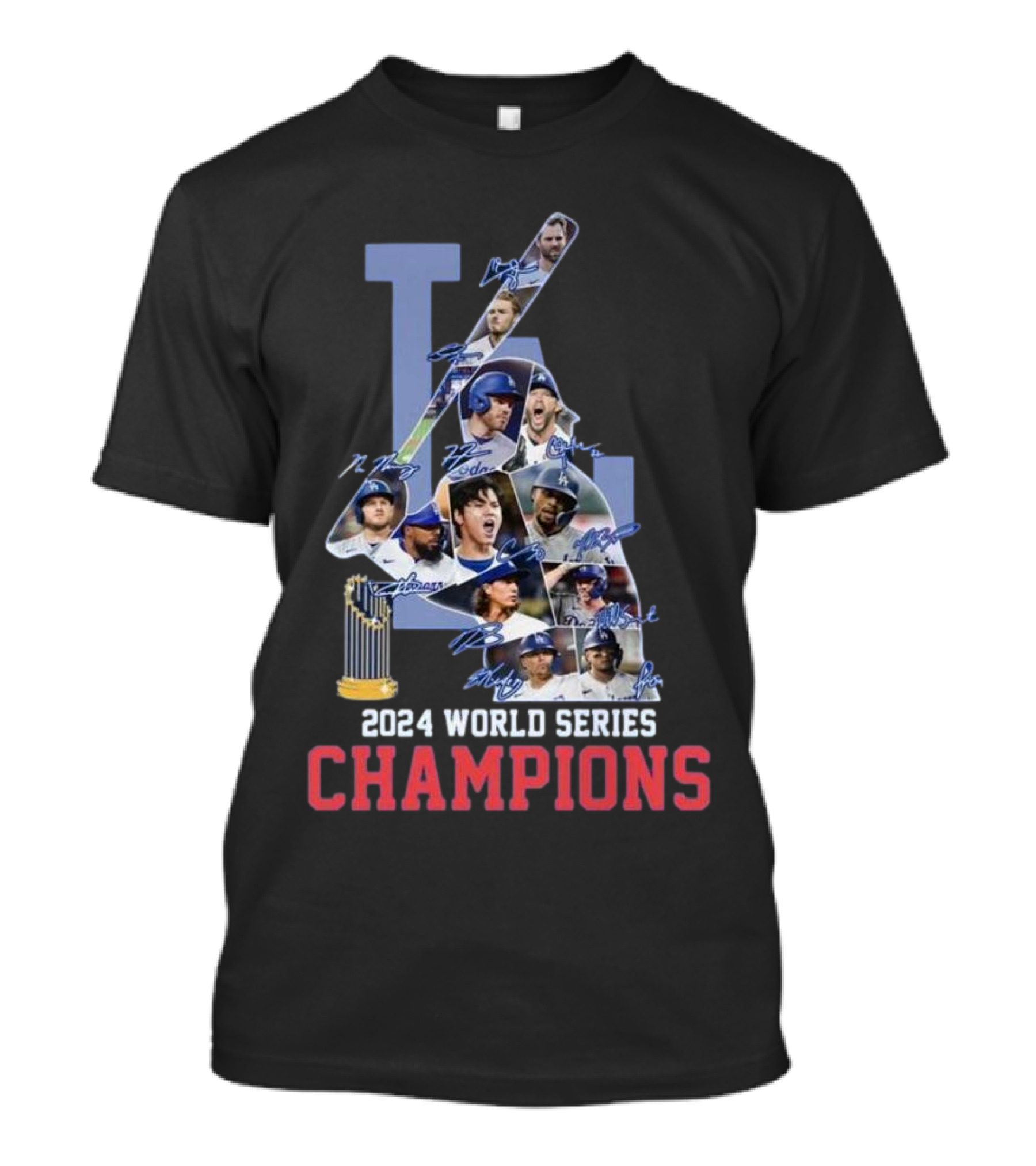 Los Angeles Dodgers 2024 World Series Champions Signatures T-Shirt