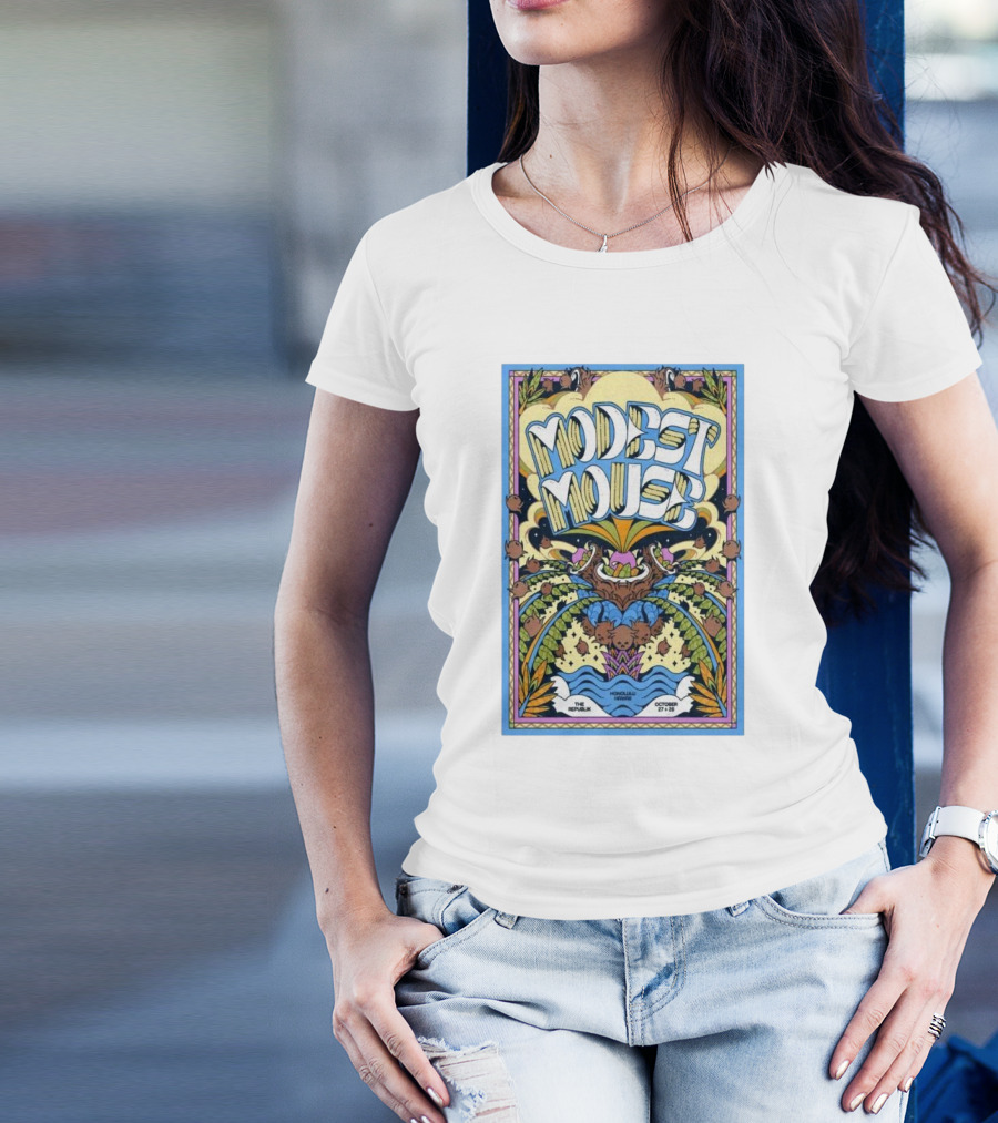 Modest Mouse Live At The Republik Honolulu October 27-28 2024 Psychedelic Waves And Nature Vibrance T-Shirt
