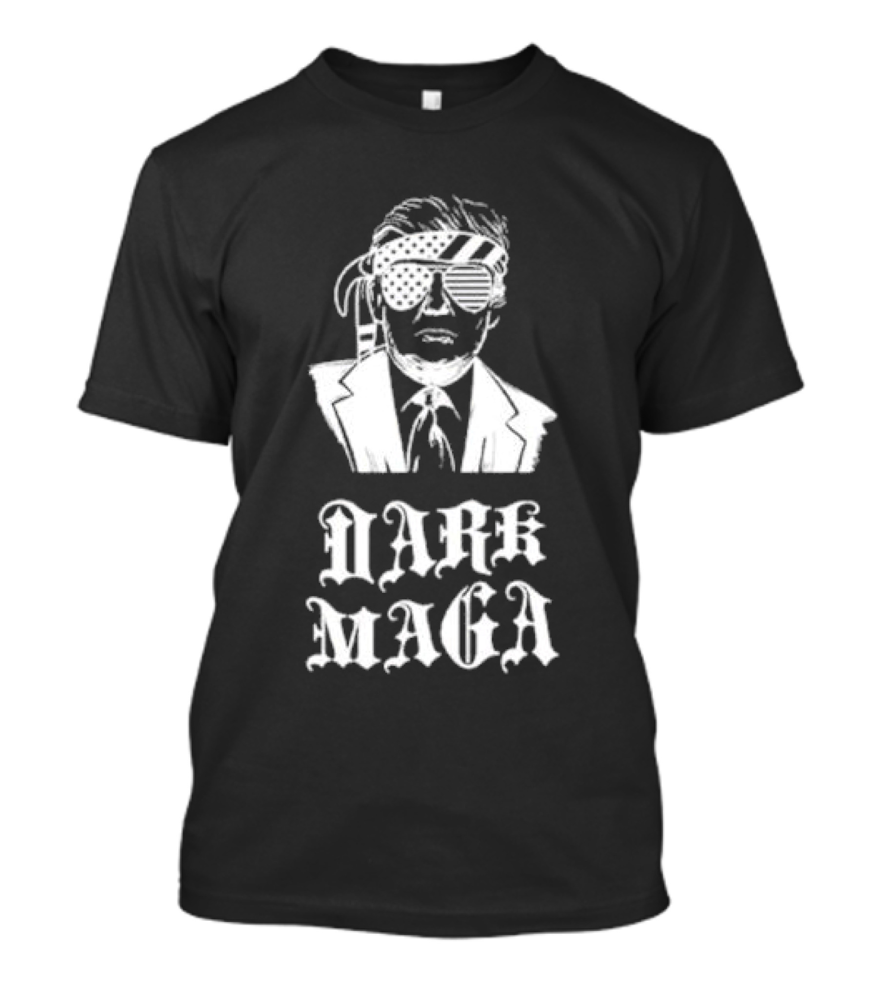 Dark MAGA Donald Trump Bandana Sunglasses T-Shirt