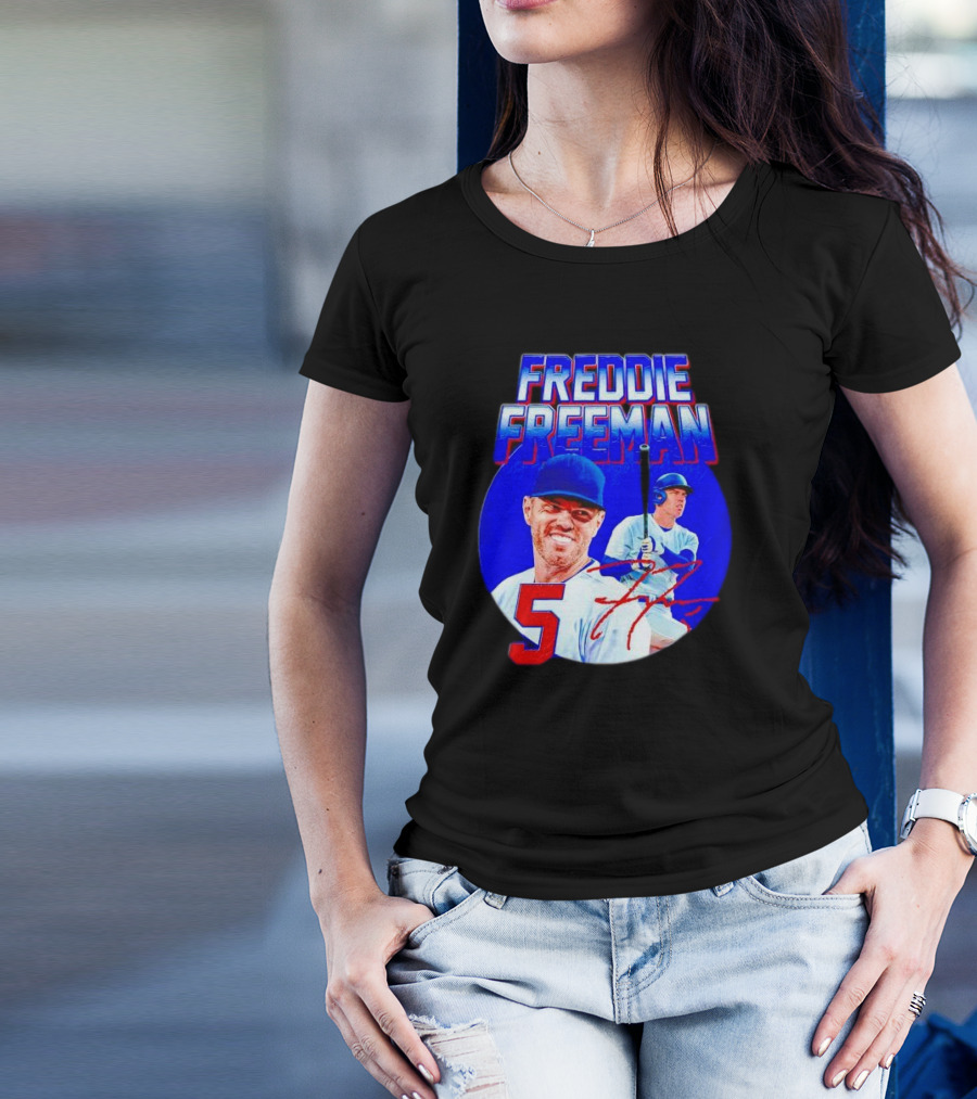 Freddie Freeman Los Angeles Dodgers 5 Signature Baseball T-Shirt