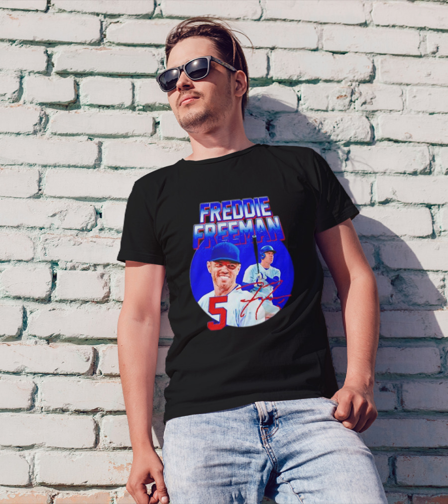 Freddie Freeman Los Angeles Dodgers 5 Signature Baseball T-Shirt