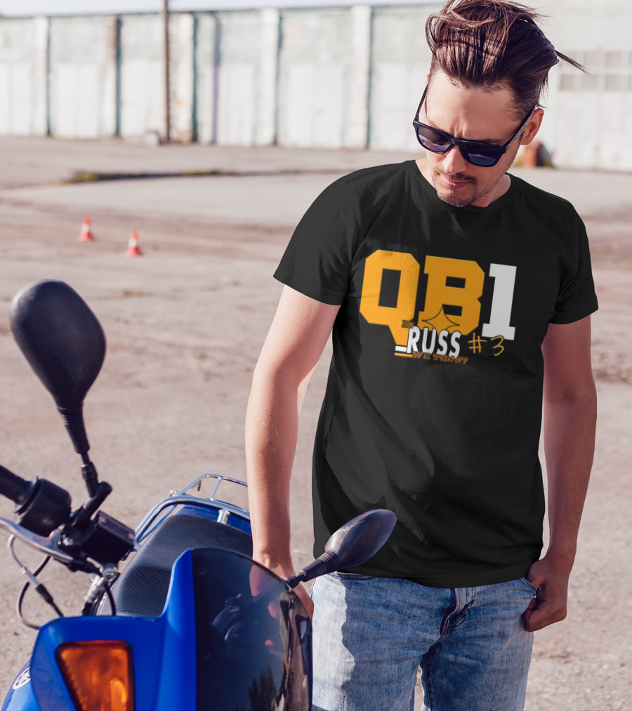 QB1 In Russ We Trust #3 Russell Wilson Pittsburgh Steelers T-Shirt