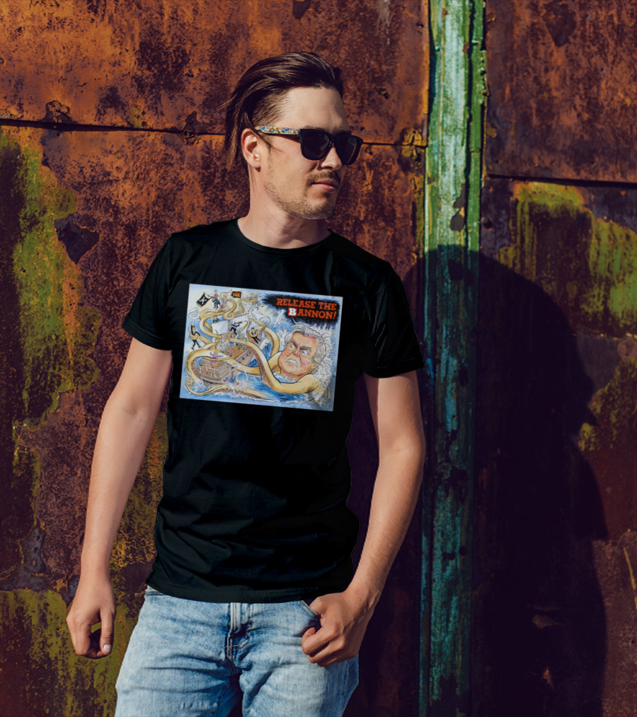 Release The Bannon Steve Bannon Impeach Trump Cartoon Kraken_STYLE T-Shirt