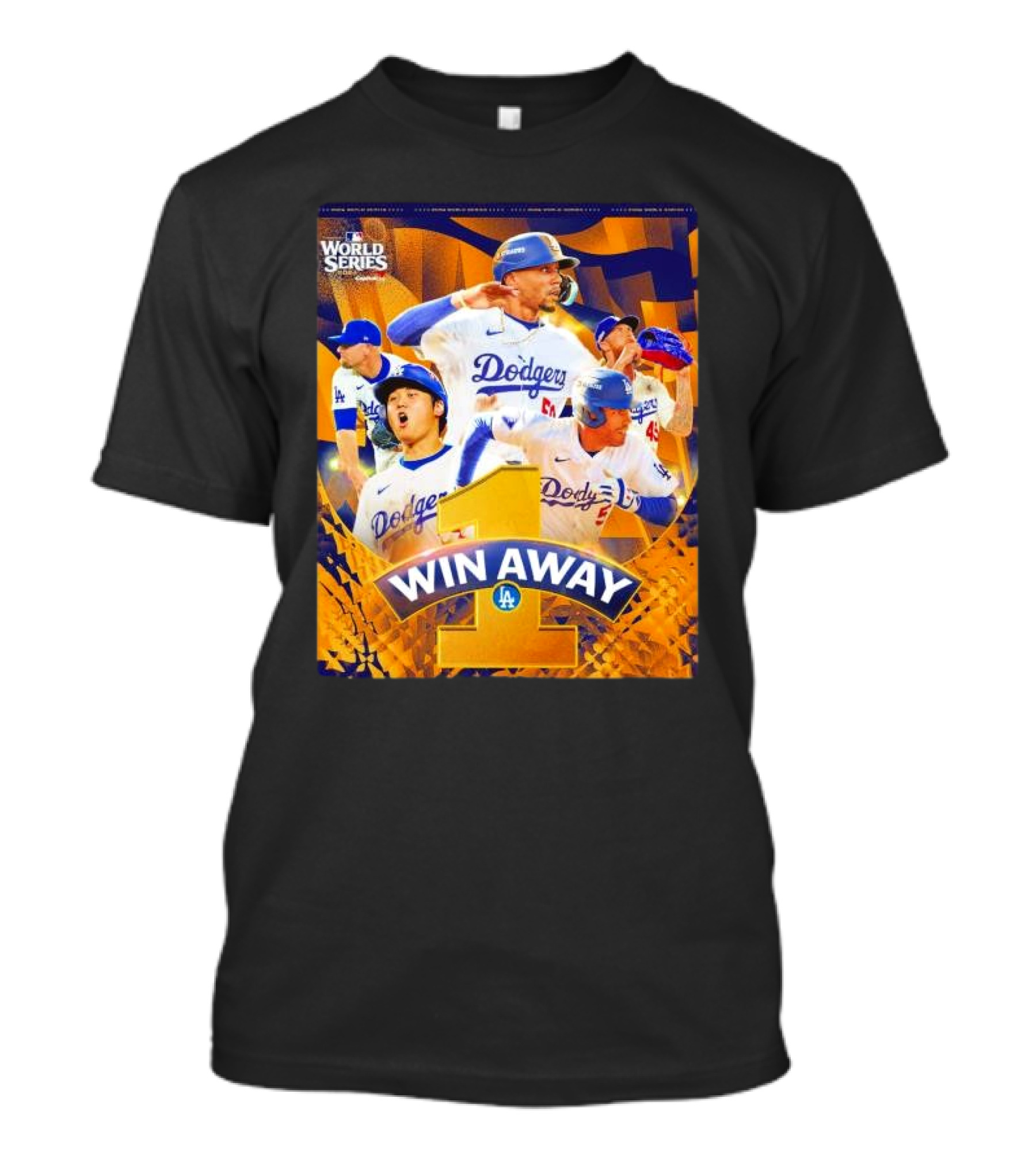 Win Away Los Angeles Dodgers World Series Victory T-Shirt