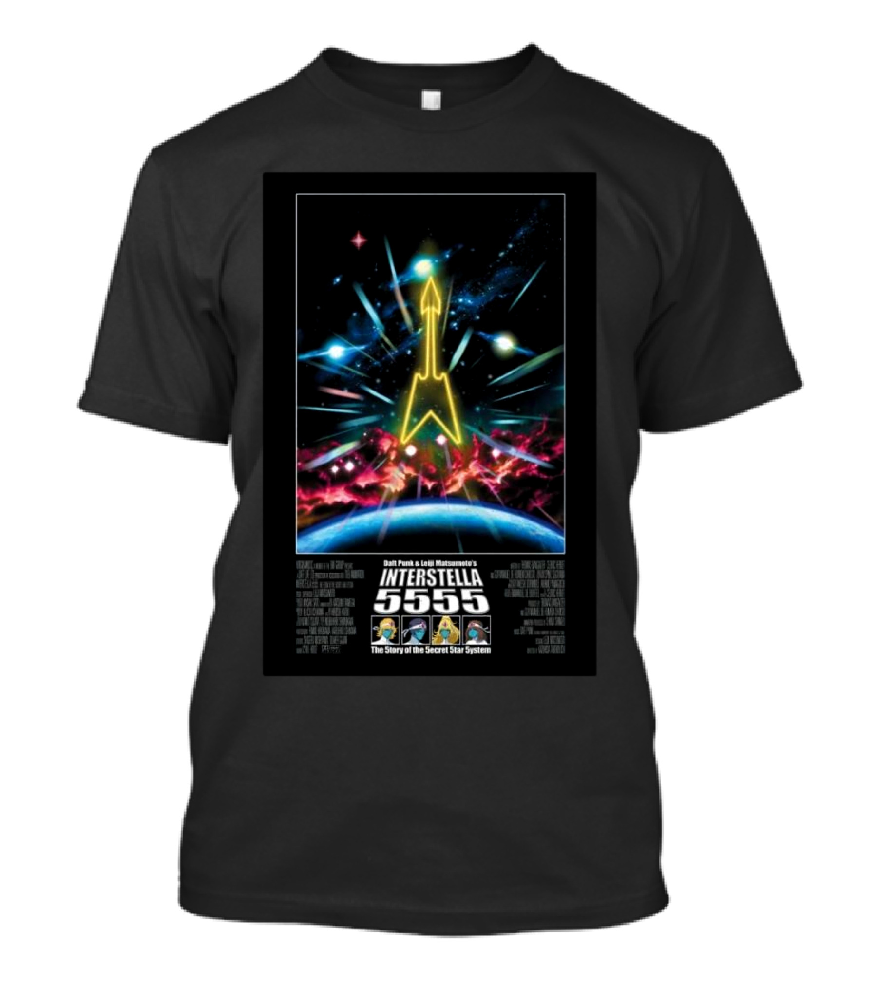 Daft Punk Leiji Matsumoto Interstella 5555 The Story Of The Secret Star System T-Shirt