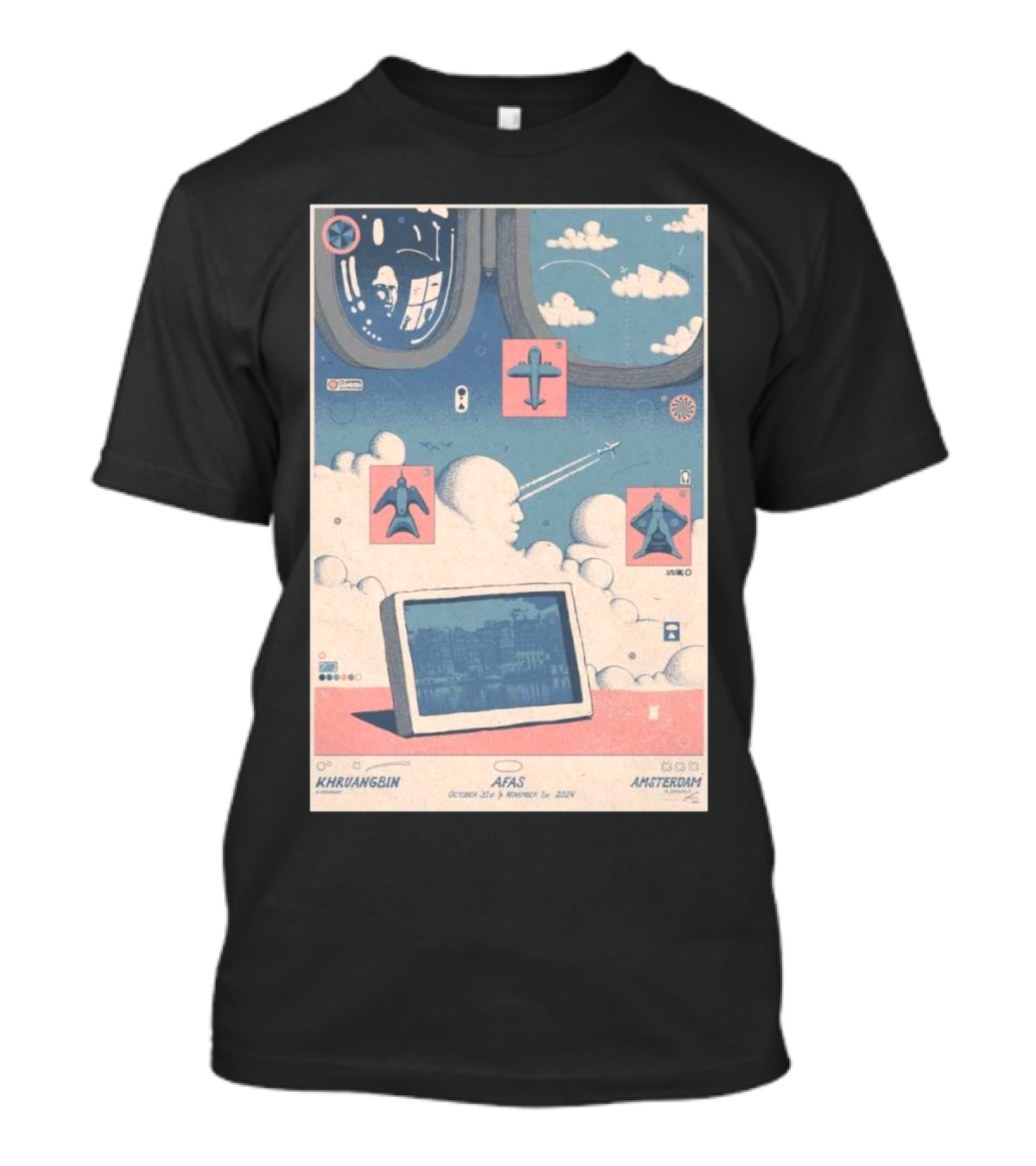 Khruangbin October 31 2024 AFAS Live Amsterdam Netherlands Retro Space And Aircraft T-Shirt