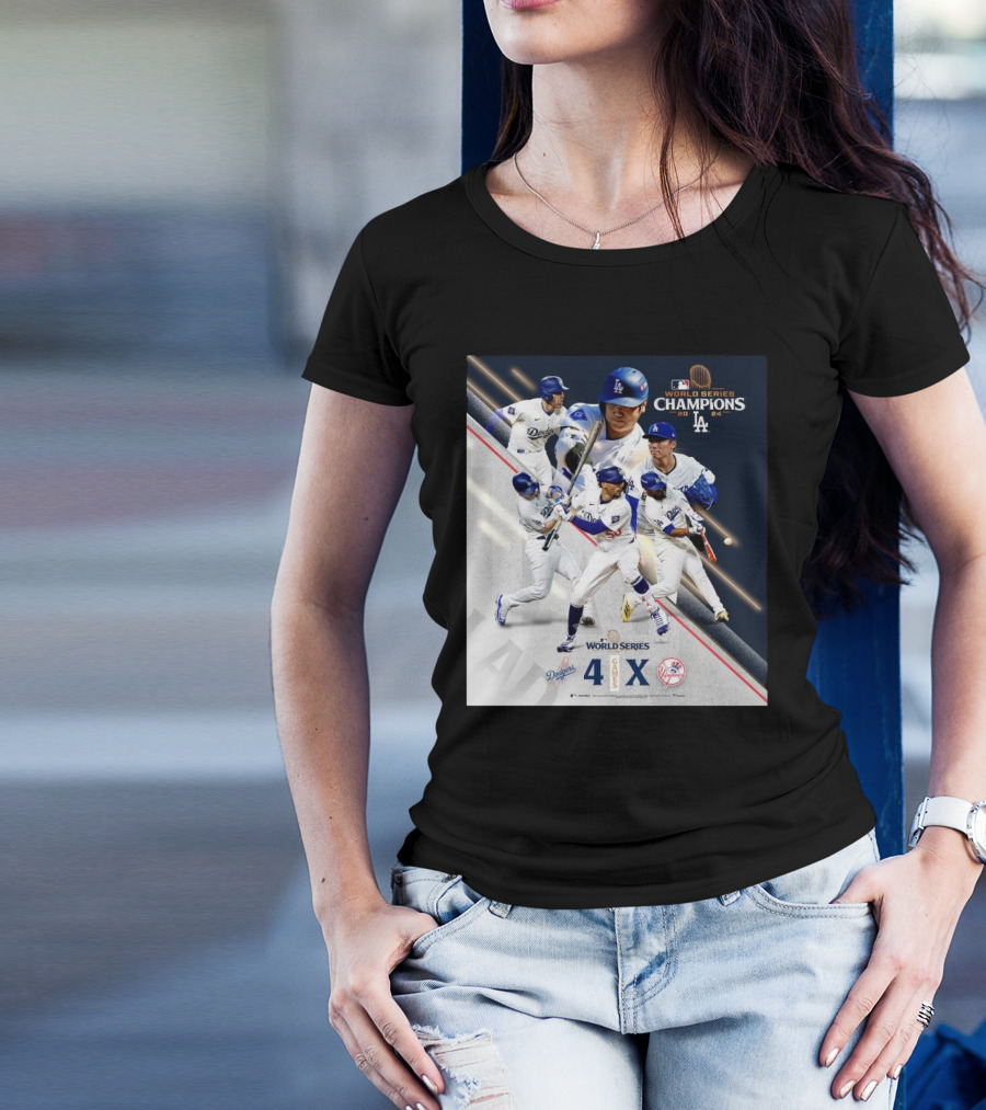 Los Angeles Dodgers 2024 World Series Champions Dodgers 4 Yankees X T-Shirt