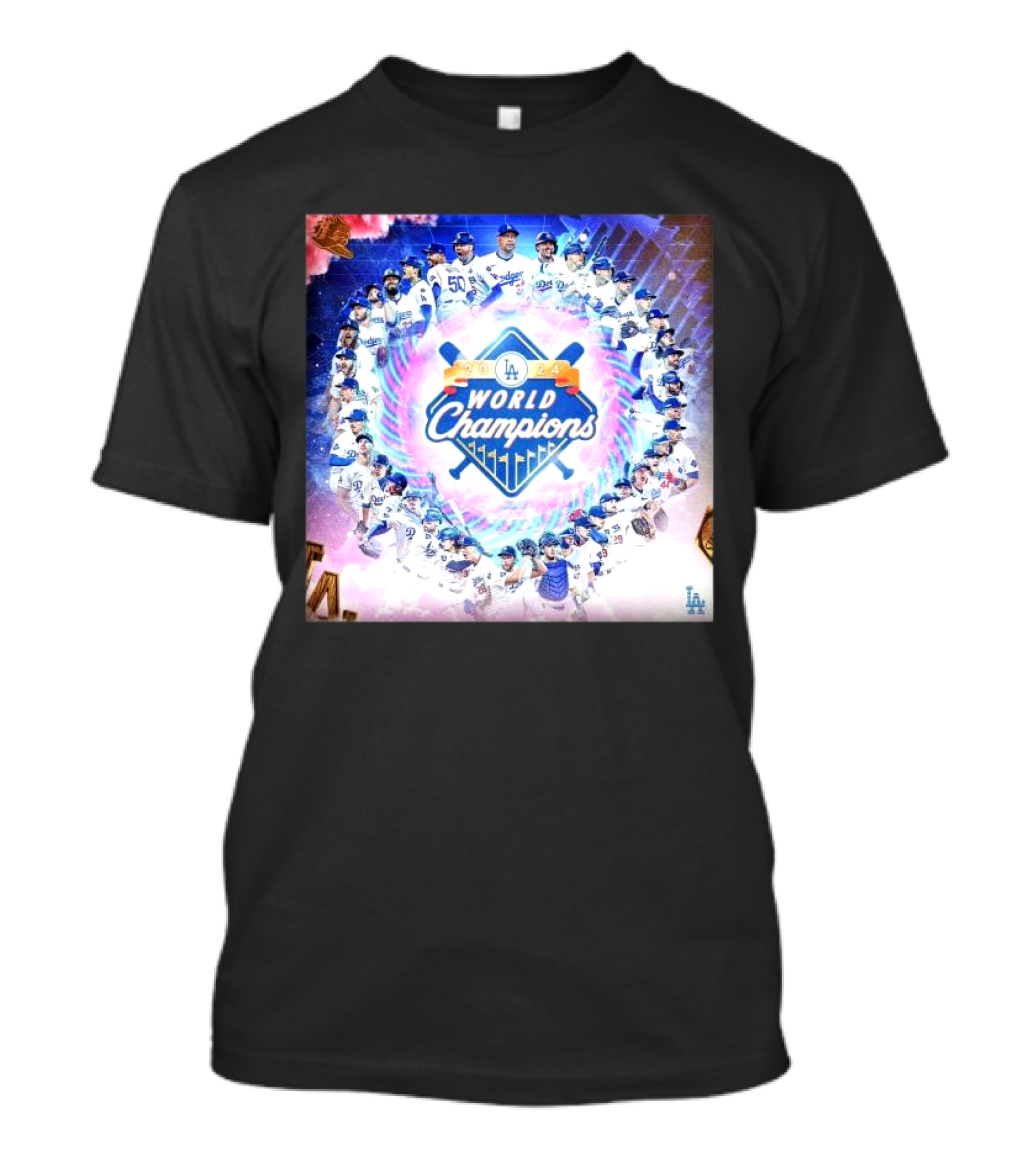 Los Angeles Dodgers 2024 World Series Champions Team Players Circle T-Shirt