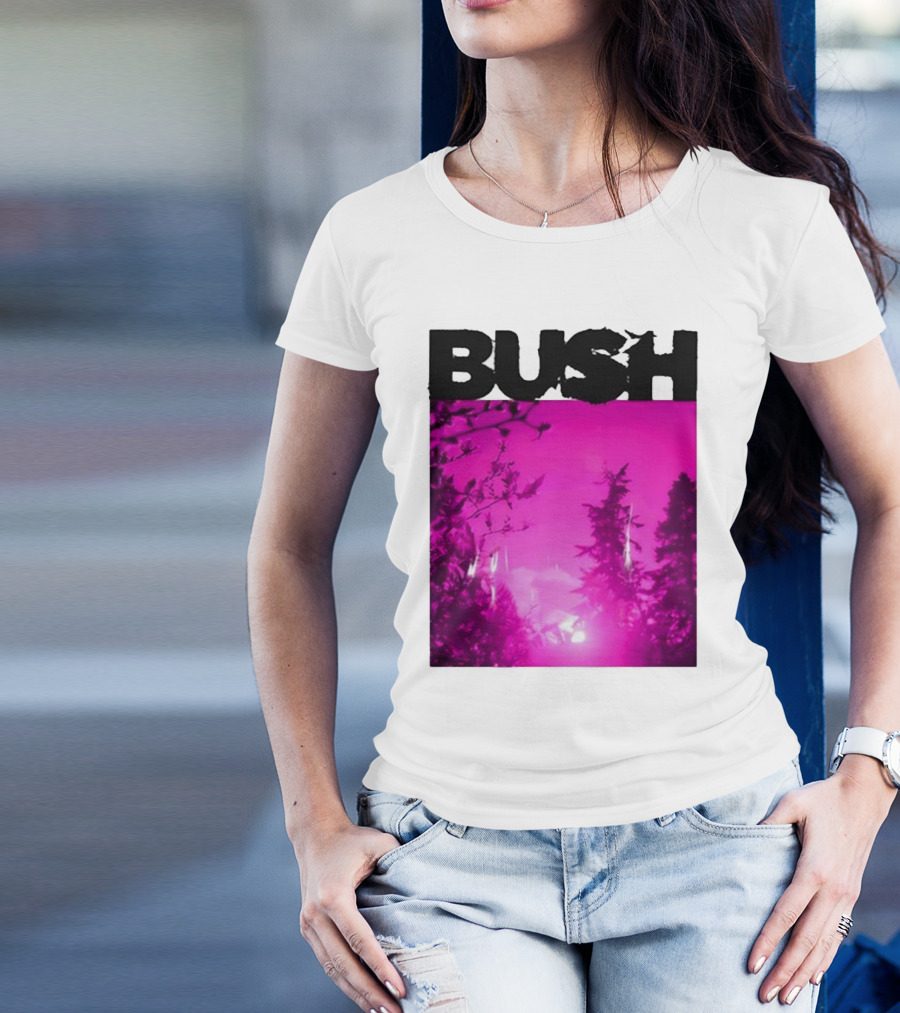 Bush Loaded Album 2024 Forest Silhouette Pink Sky T-Shirt