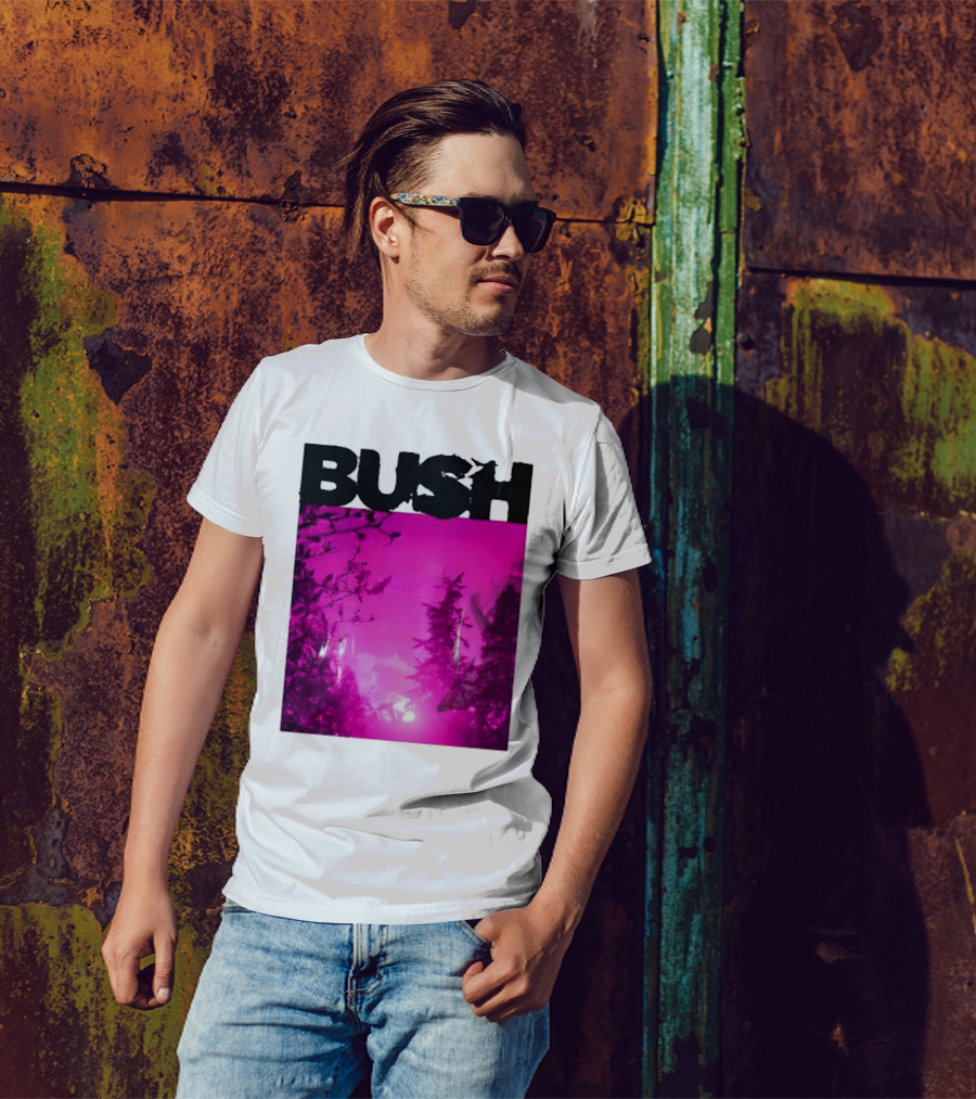 Bush Loaded Album 2024 Forest Silhouette Pink Sky T-Shirt