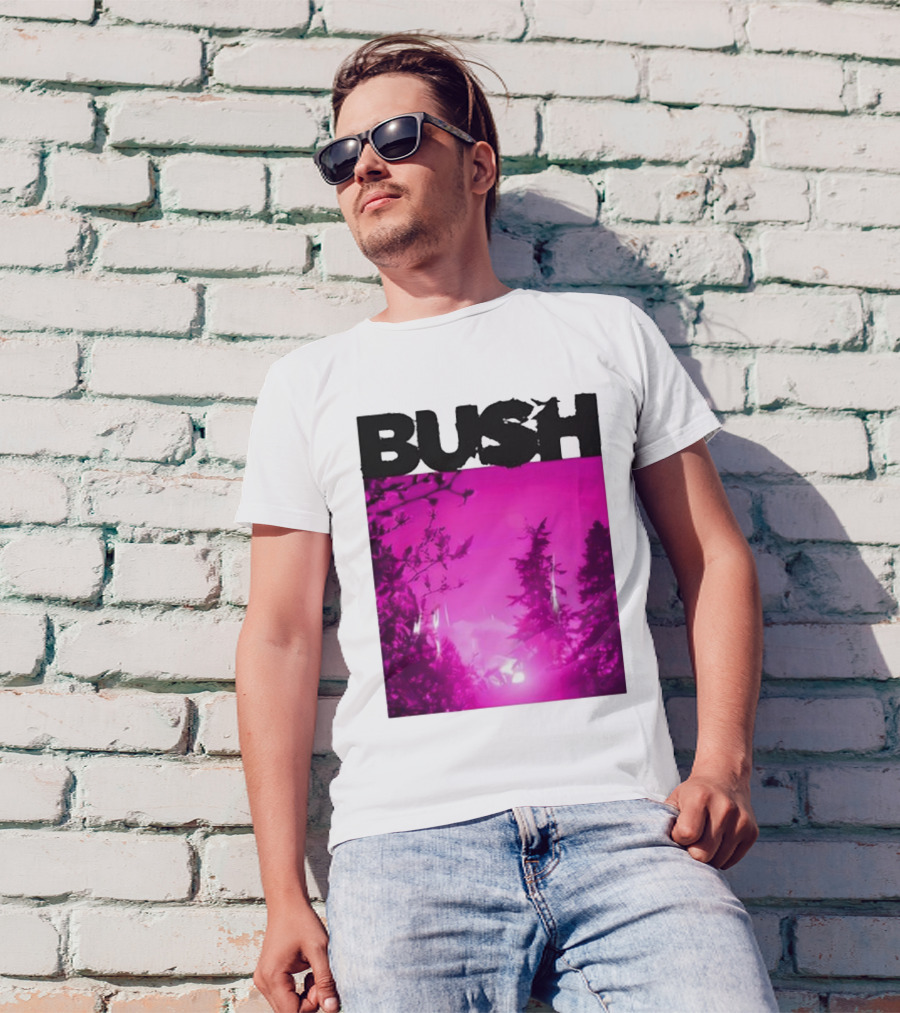 Bush Loaded Album 2024 Forest Silhouette Pink Sky T-Shirt