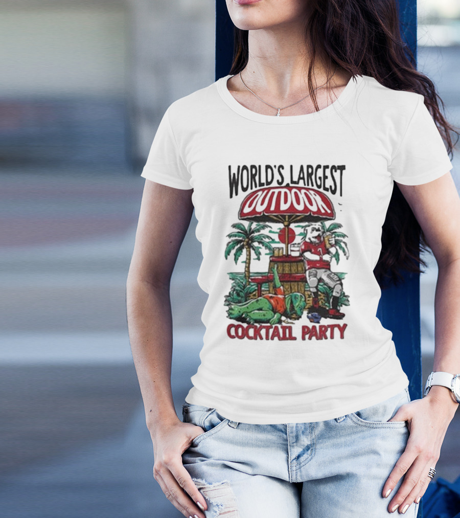 World's Largest Outdoor Cocktail Party GA 2024 Football T-Shirt