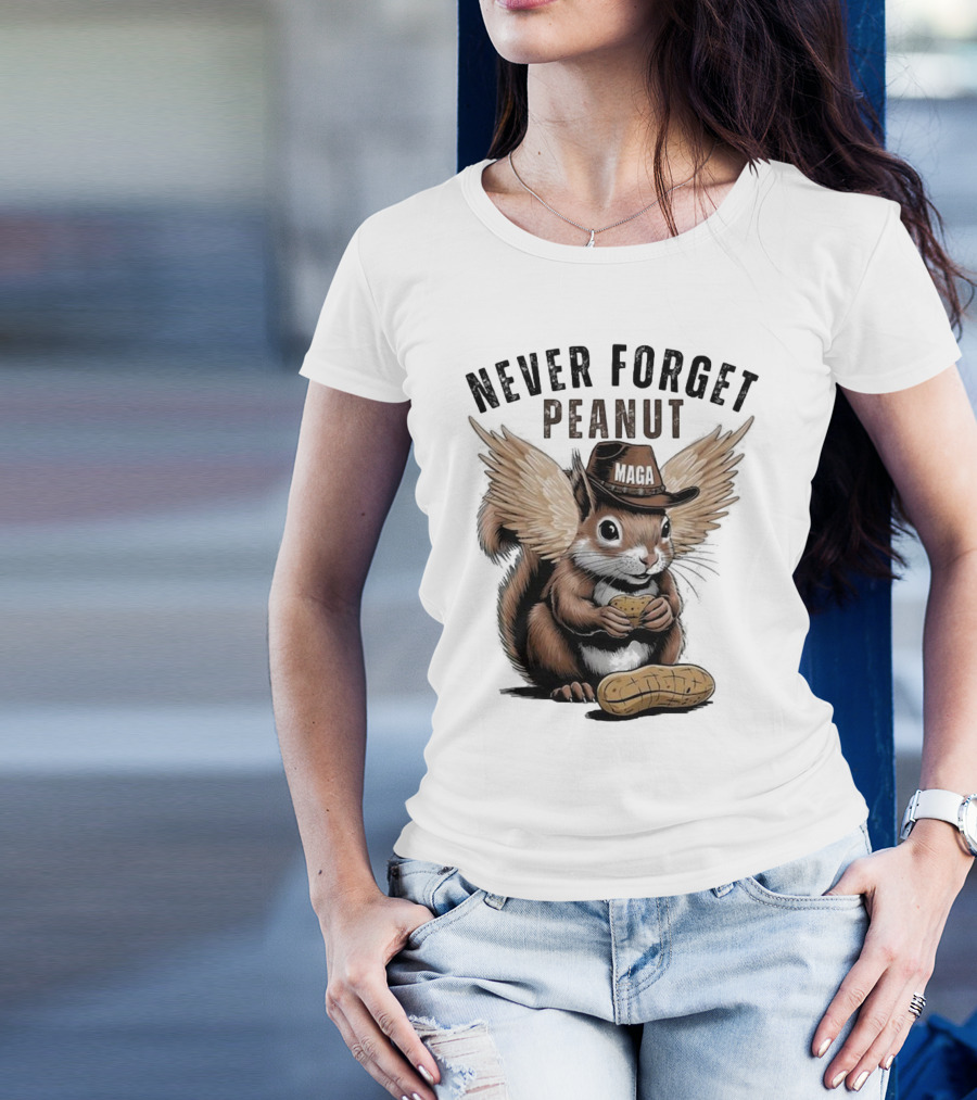 Never Forget Peanut MAGA Squirrel With Peanut T-Shirt