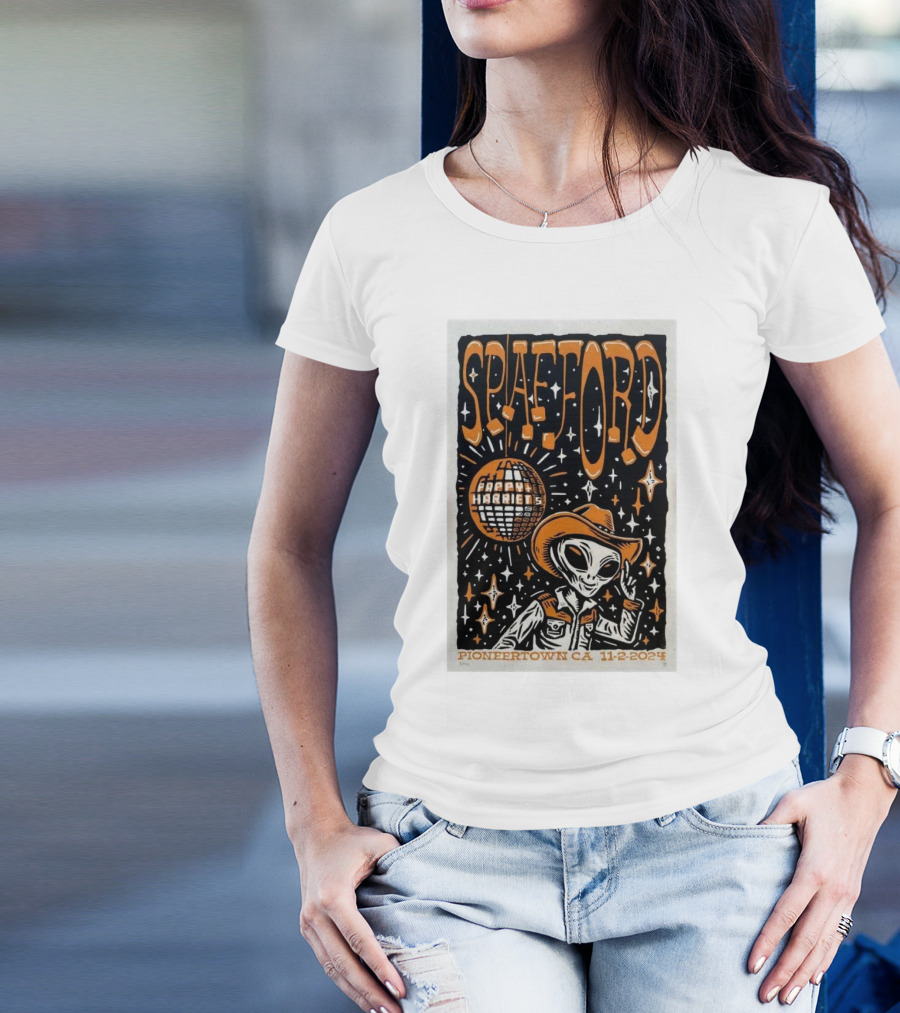 Spafford Pioneertown CA 11-2-2024 Alien Disco Cowboy Scene T-Shirt