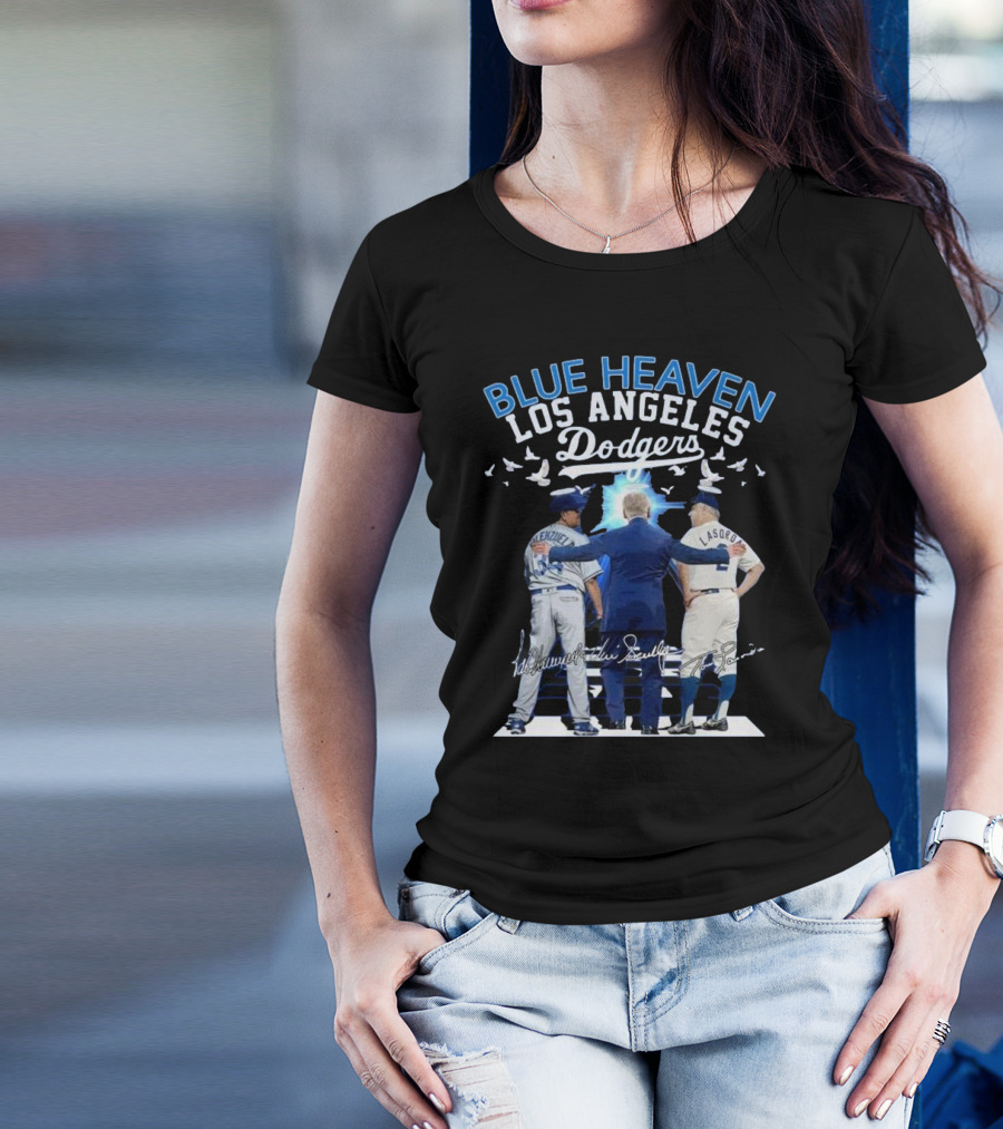 Blue Heaven Los Angeles Dodgers 2024 Signatures Tommy Lasorda Ducky Jacques White Doves T-Shirt