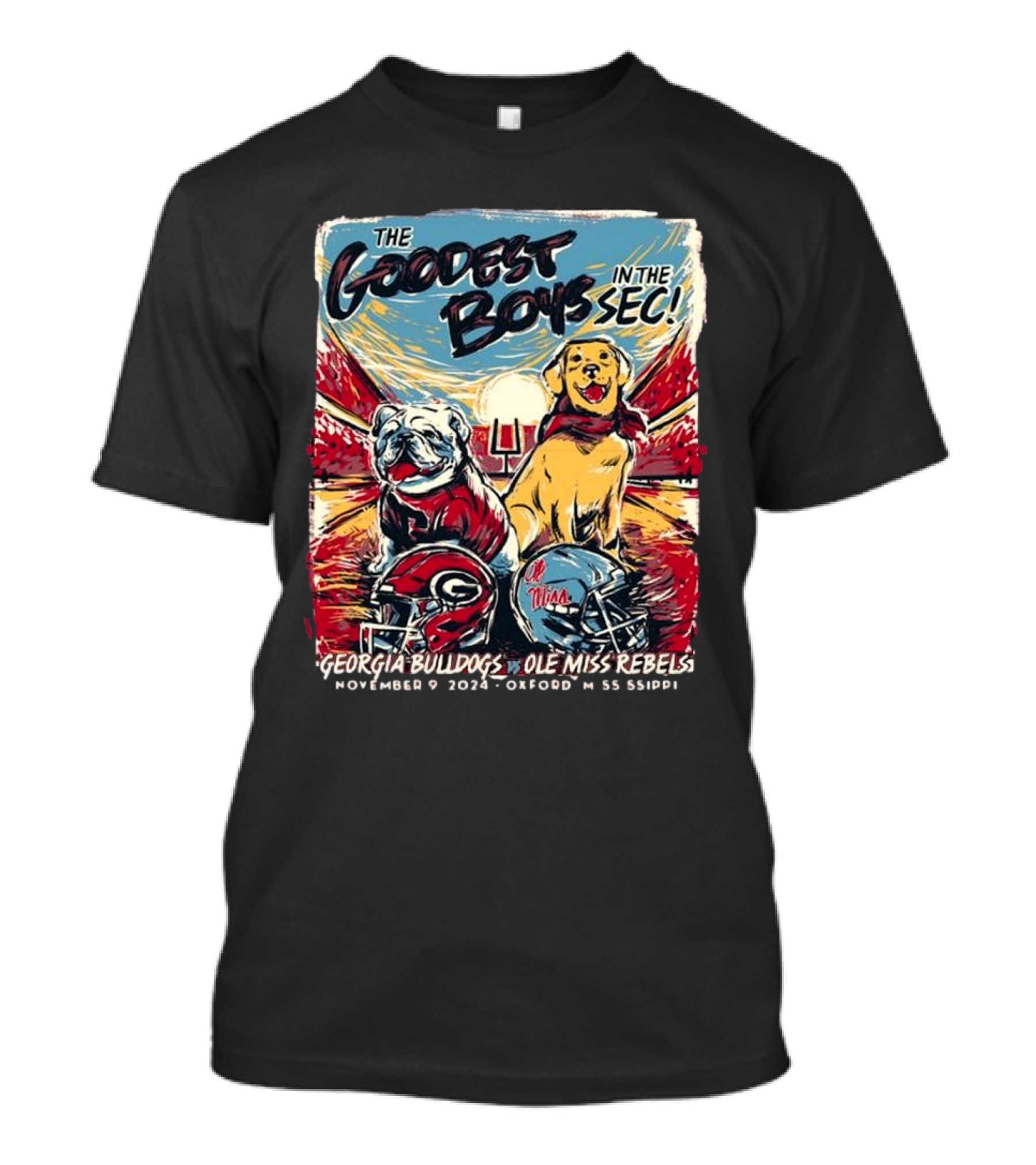 The Goodest Boys In The SEC Georgia Bulldogs Vs Ole Miss Rebels November 9 2024 Oxford Mississippi T-Shirt