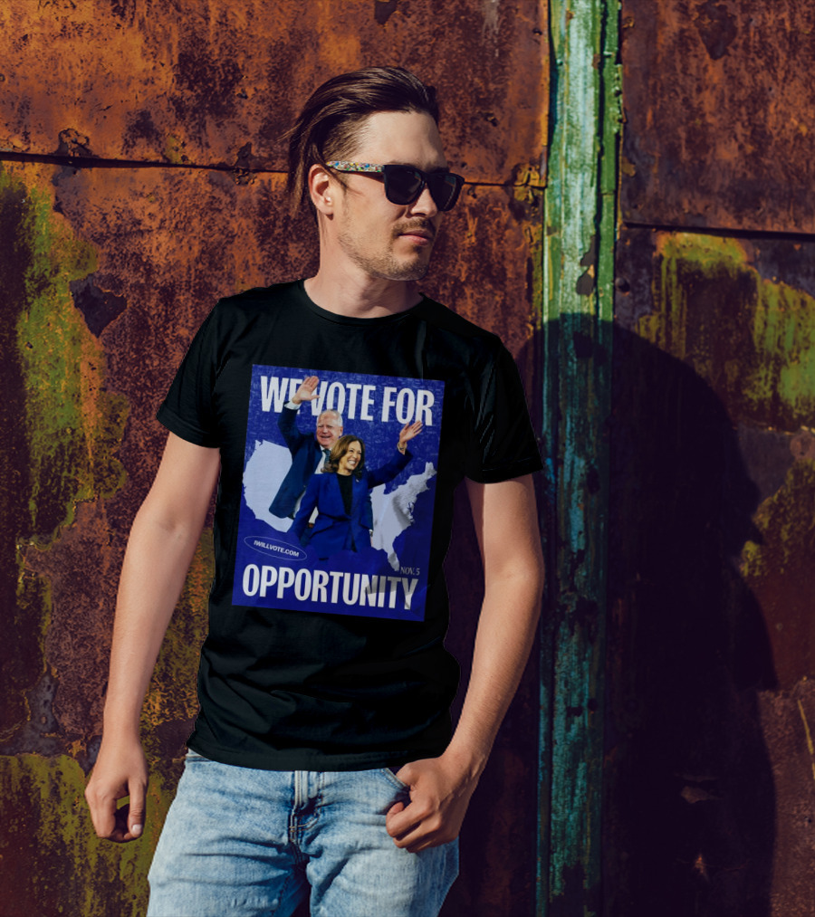 Kamala Walz We Vote For Opportunity 2024 Nov. 5 IWillVote.com T-Shirt