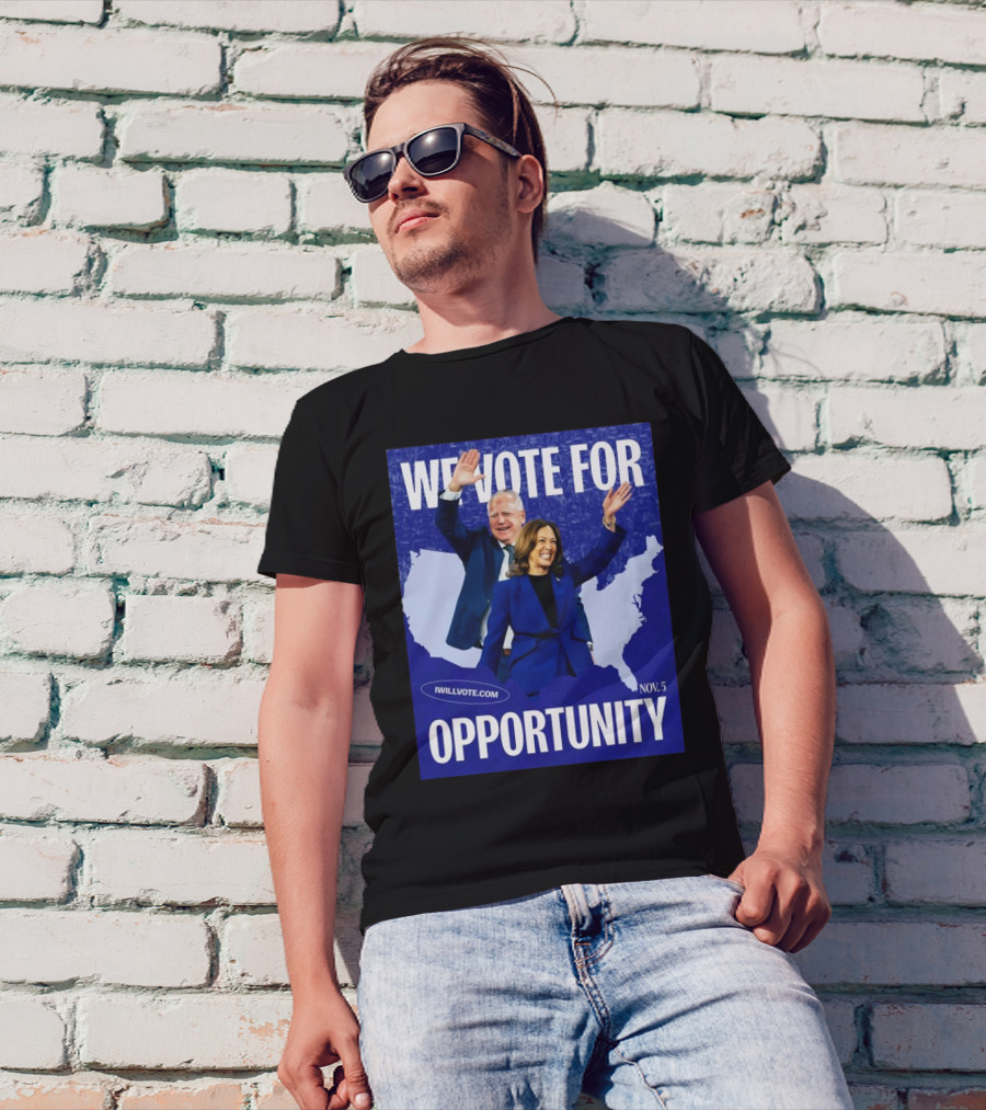 Kamala Walz We Vote For Opportunity 2024 Nov. 5 IWillVote.com T-Shirt