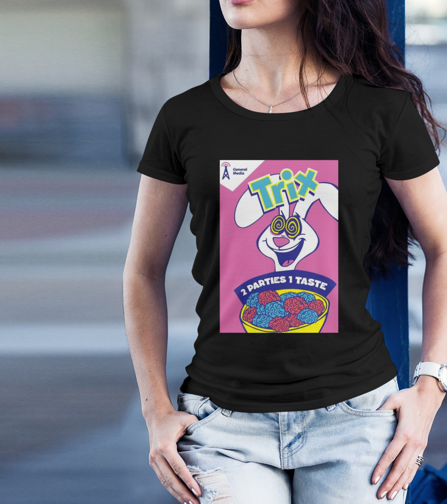 Trix Cereal Bunny With Swirled Eyes And Brain Bowl 2 Parties 1 Taste General Media T-Shirt
