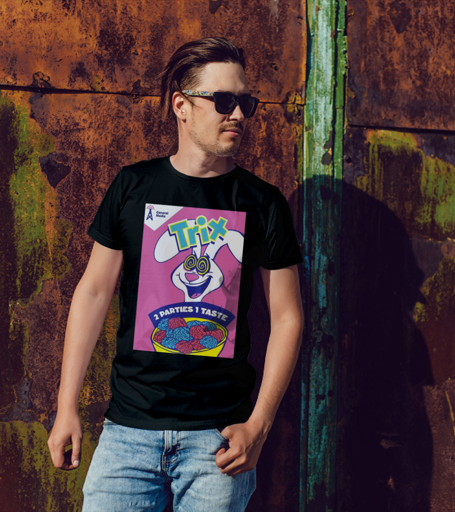 Trix Cereal Bunny With Swirled Eyes And Brain Bowl 2 Parties 1 Taste General Media T-Shirt