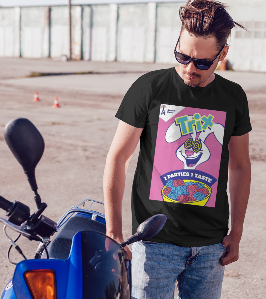 Trix Cereal Bunny With Swirled Eyes And Brain Bowl 2 Parties 1 Taste General Media T-Shirt