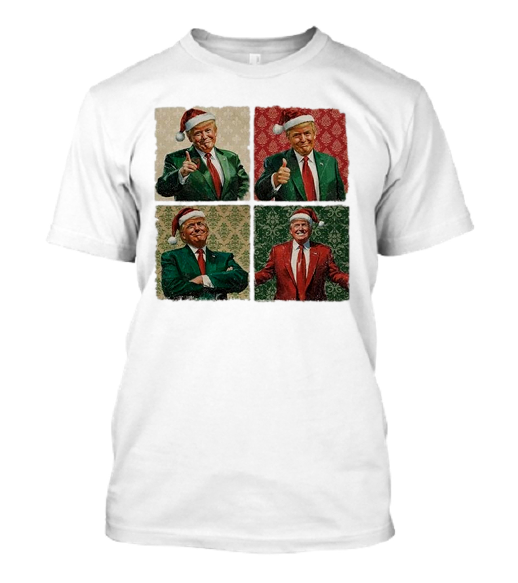 Boho Christmas Trump Santa 2024 Holiday Thumbs Up T-Shirt