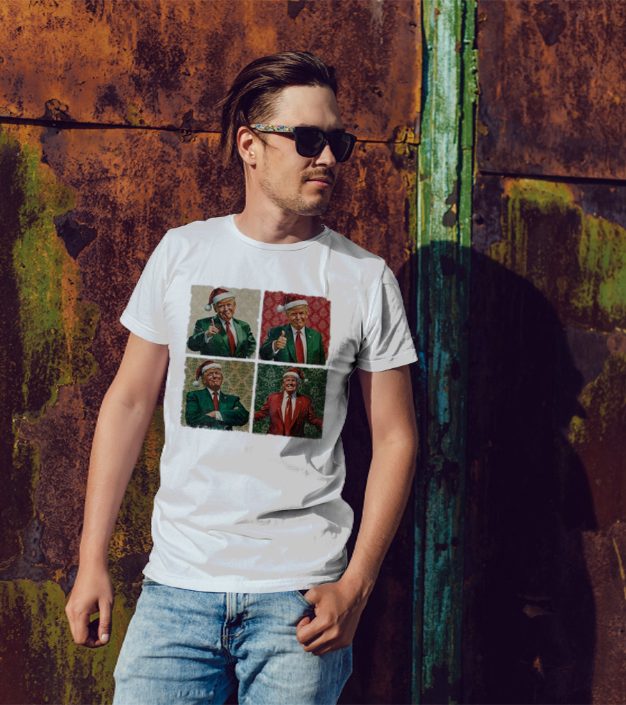 Boho Christmas Trump Santa 2024 Holiday Thumbs Up T-Shirt