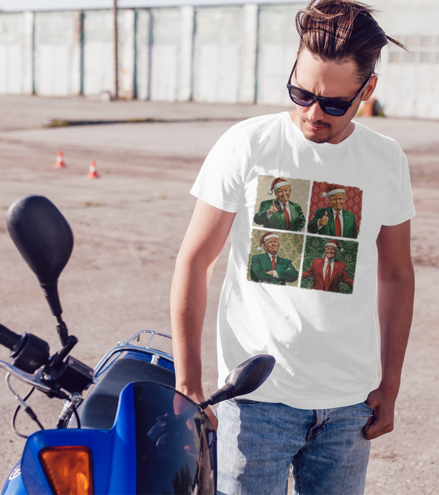 Boho Christmas Trump Santa 2024 Holiday Thumbs Up T-Shirt