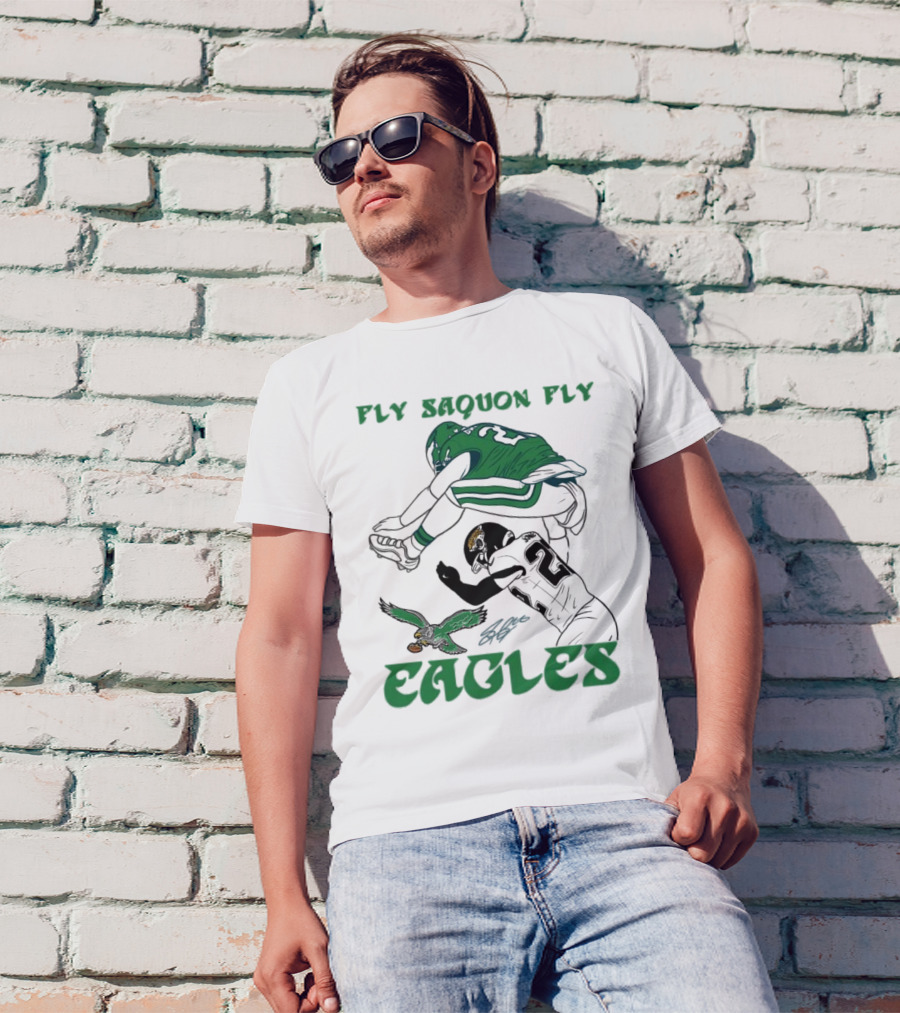 Fly Saquon Fly Eagles Reverse Hurdle Saquon Barkley Jarrian Jones T-Shirt