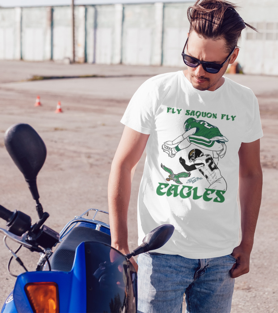 Fly Saquon Fly Eagles Reverse Hurdle Saquon Barkley Jarrian Jones T-Shirt