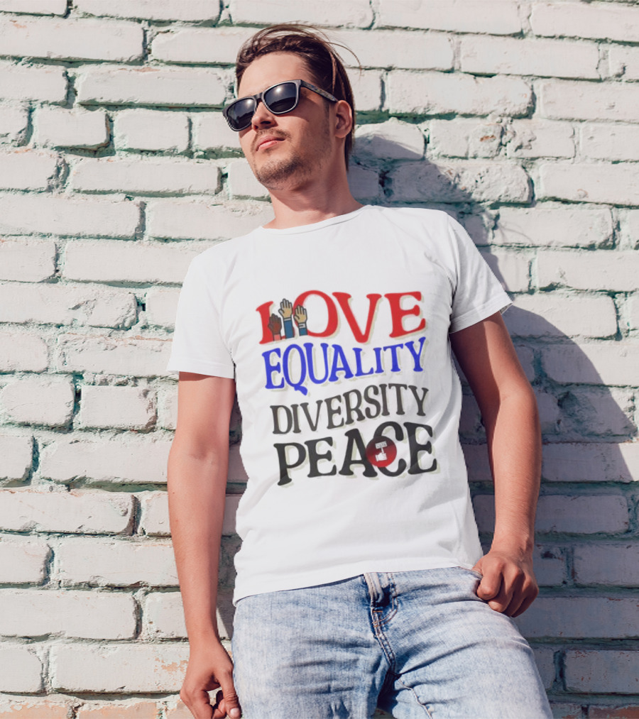 Love Equality Diversity Peace Raised Hands T-Shirt