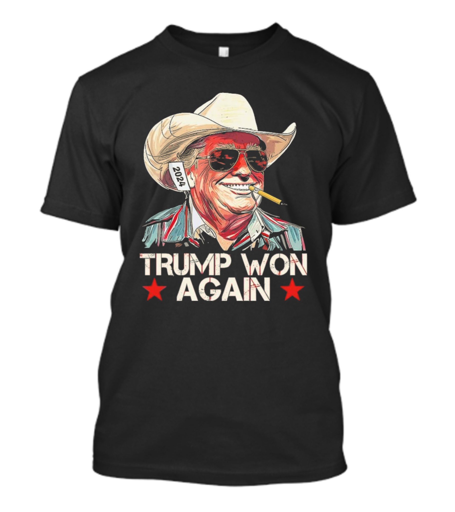 Trump Won Again 2024 Cowboy Trump T-Shirt