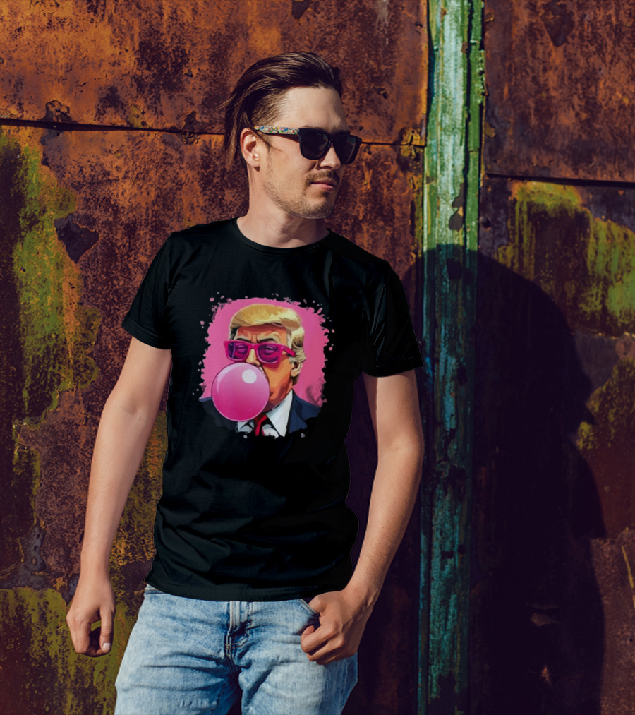 Funny Trump Pink Bubble Gum Sunglasses T-Shirt