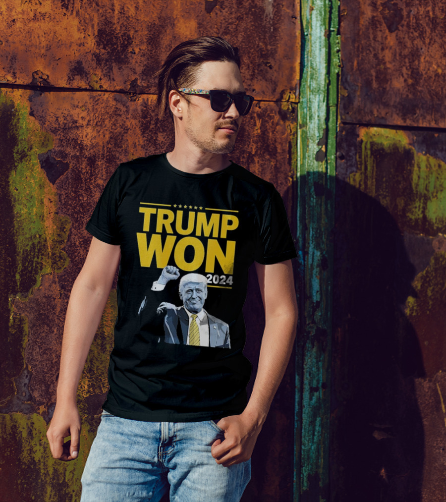 Trump Won 2024 Five Stars Patriotic Image T-Shirt