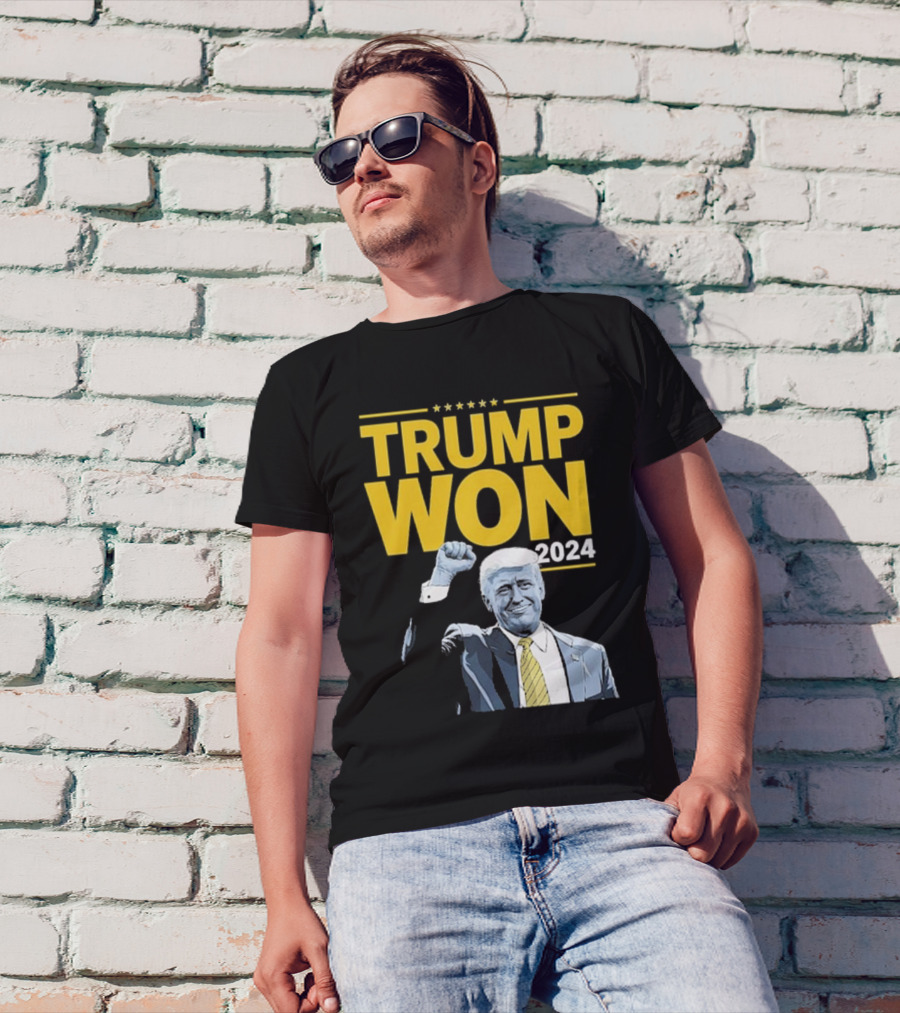 Trump Won 2024 Five Stars Patriotic Image T-Shirt