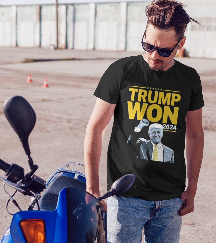 Trump Won 2024 Five Stars Patriotic Image T-Shirt