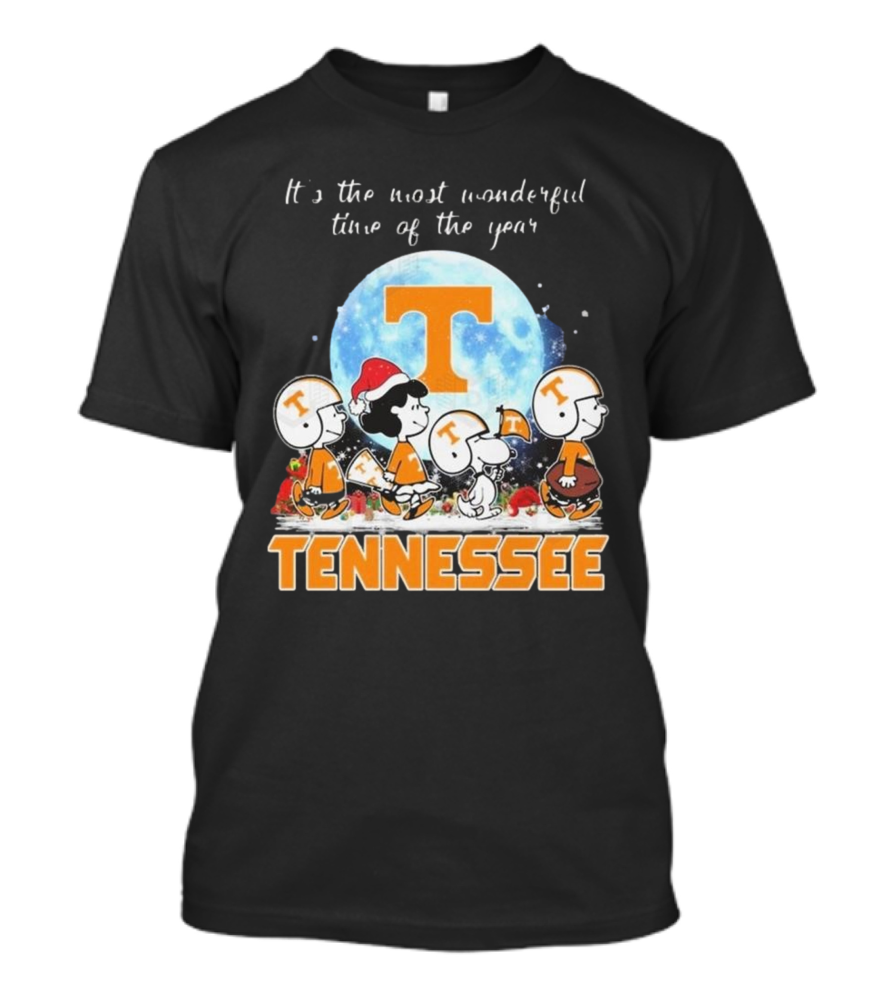 Tennessee Volunteers Christmas 2024 Peanut Characters It's The Most Wonderful Time Of The Year T-Shirt