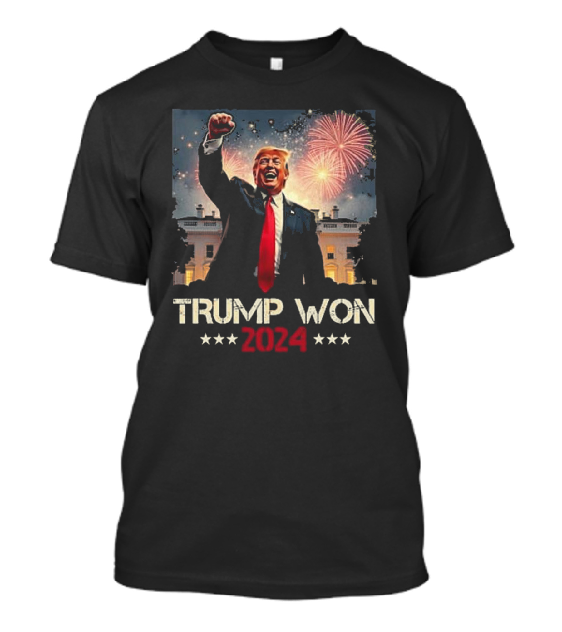 Trump Won 2024 With Fireworks Over White House T-Shirt
