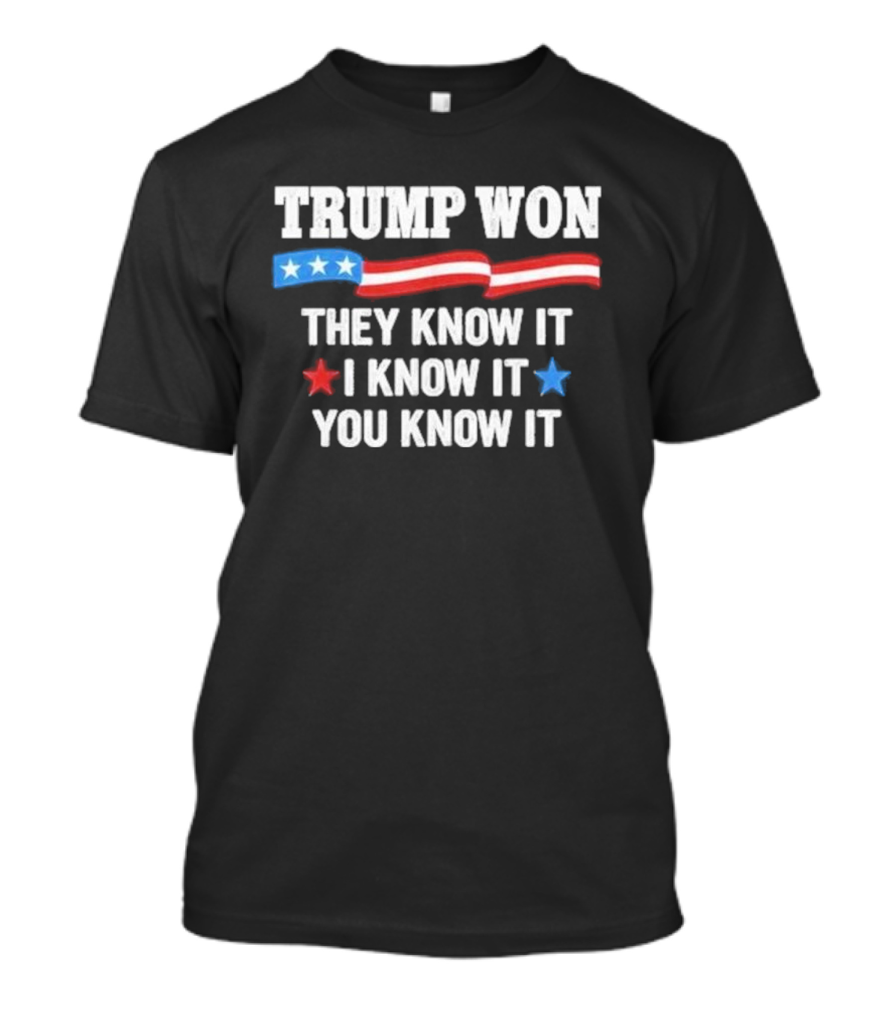 Trump Won 2024 They Know It I Know It You Know It Flag And Stars T-Shirt