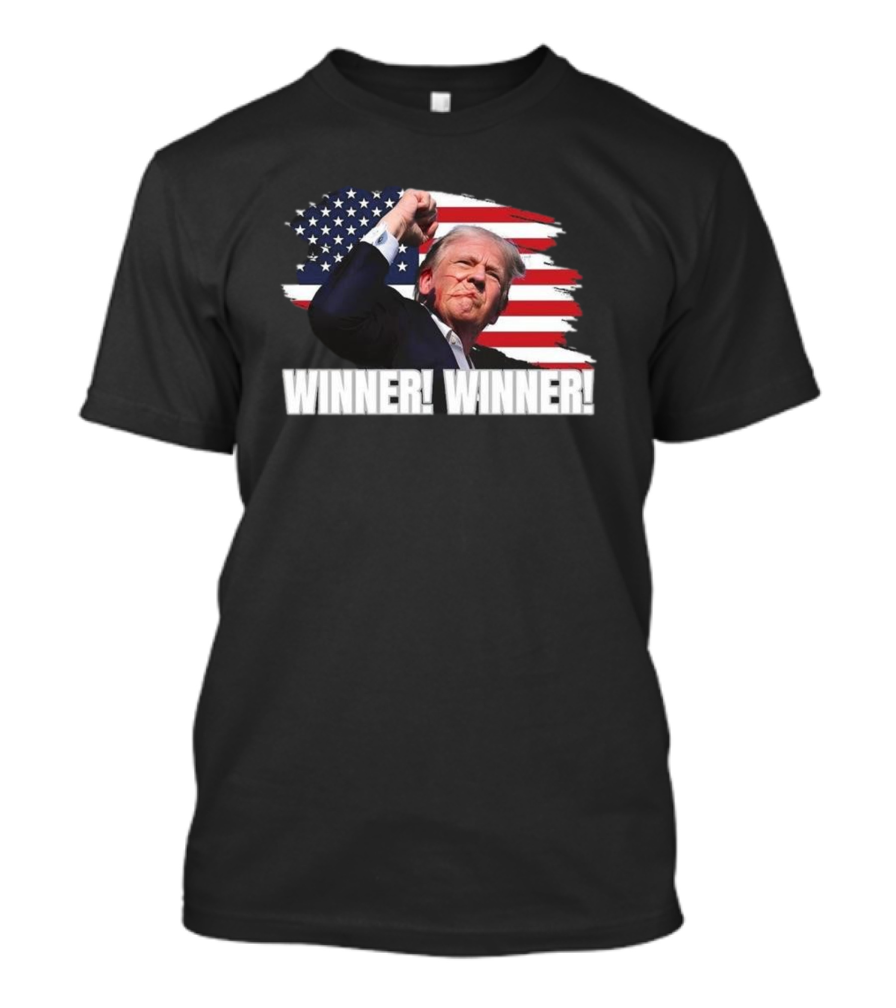 Winner Trump We Won Again 2024 47th President Donald Trump American Flag T-Shirt
