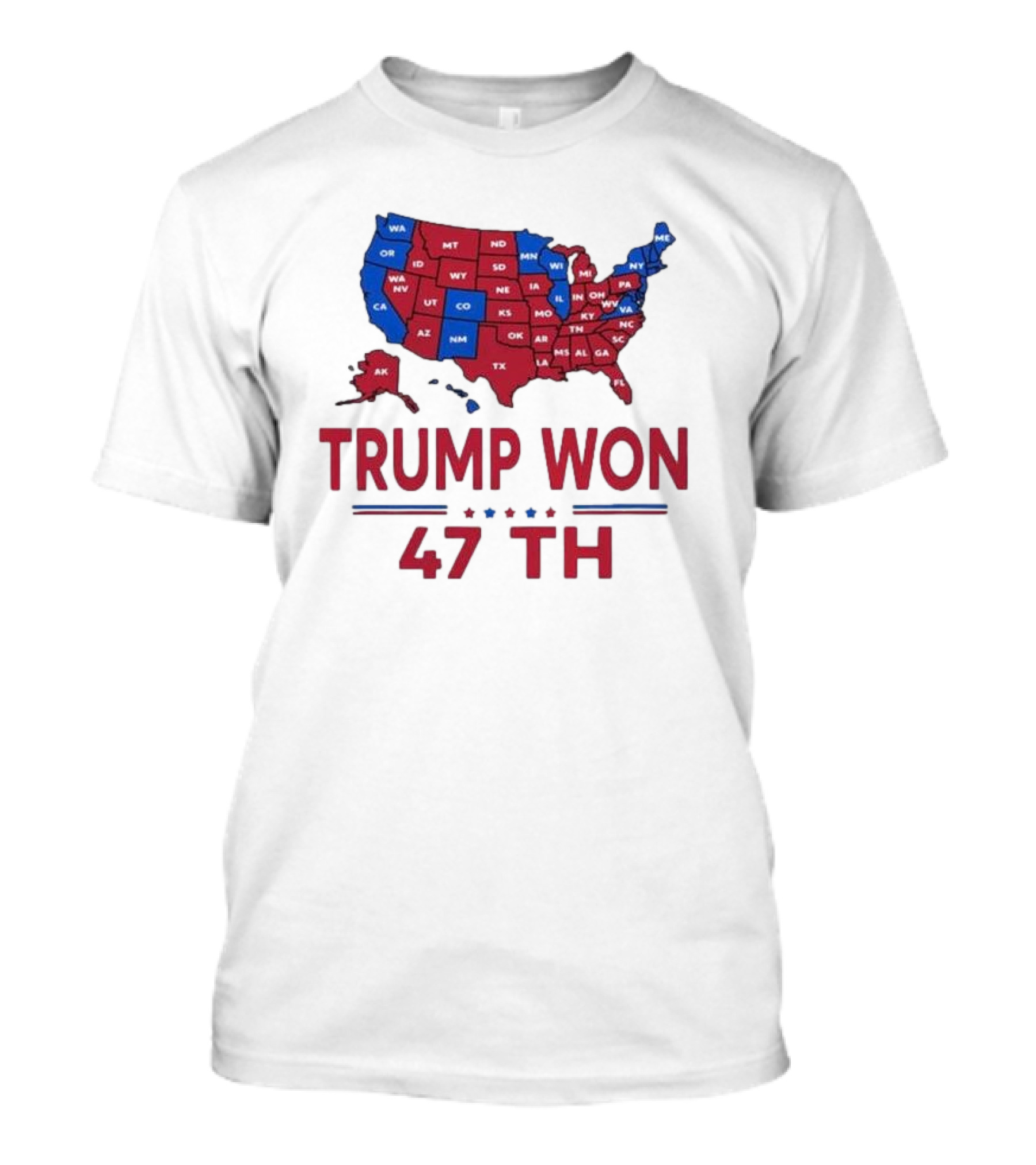 Trump Won 47th President 2024 Electoral Map T-Shirt